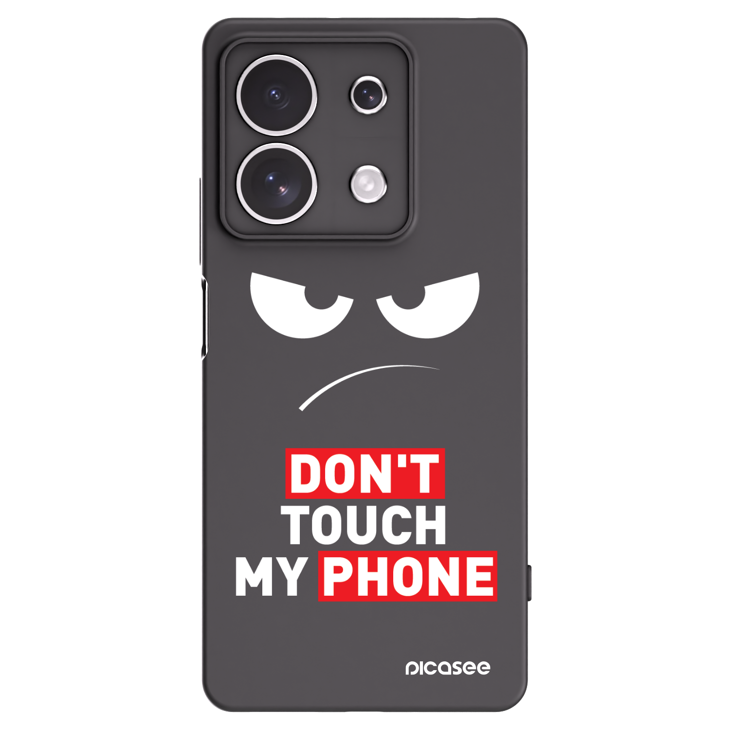 Picasee crna silikonska maskica za Xiaomi Redmi Note 13 4G - Angry Eyes - Transparent