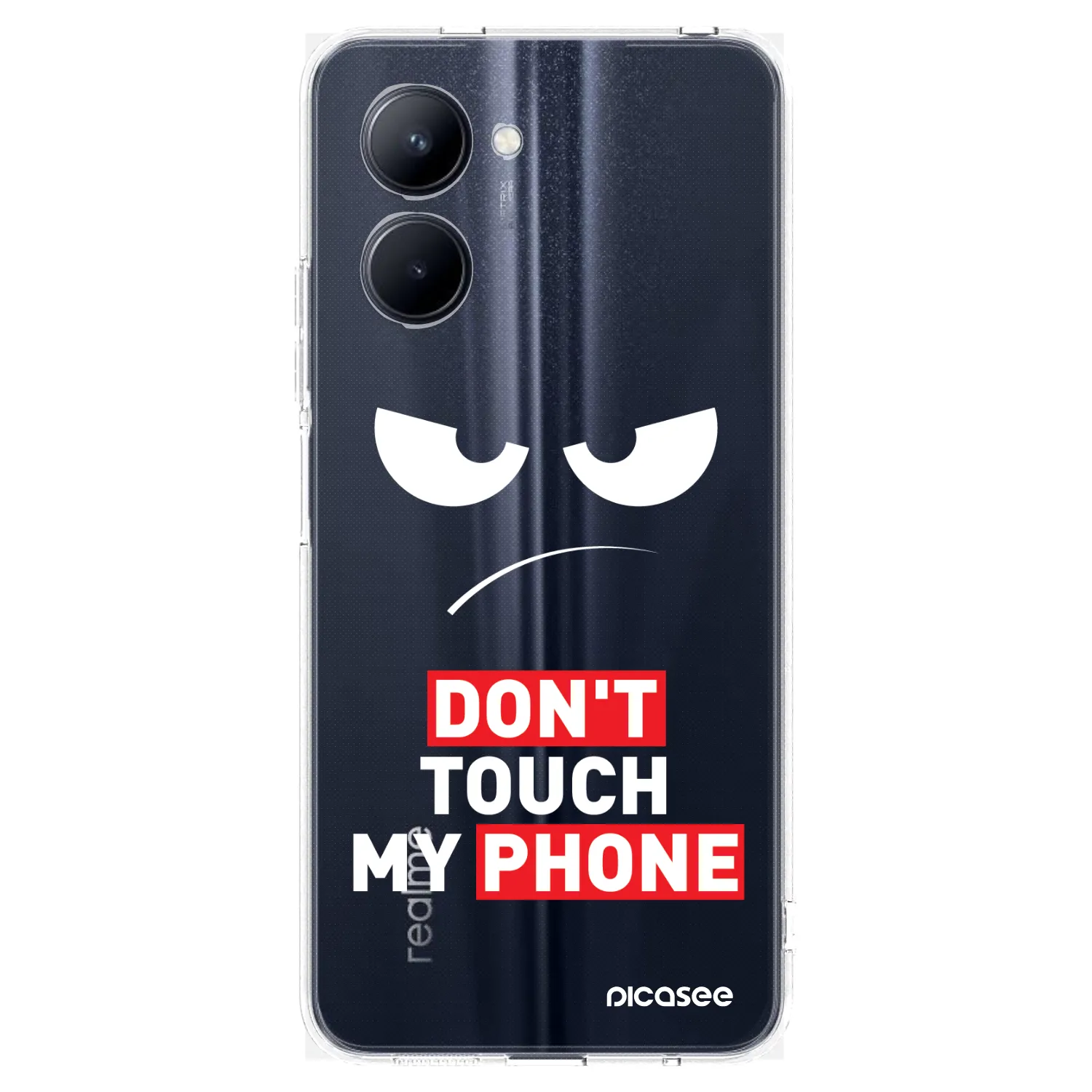 Picasee silikonska prozirna maskica za Realme C33 (2023) - Angry Eyes - Transparent