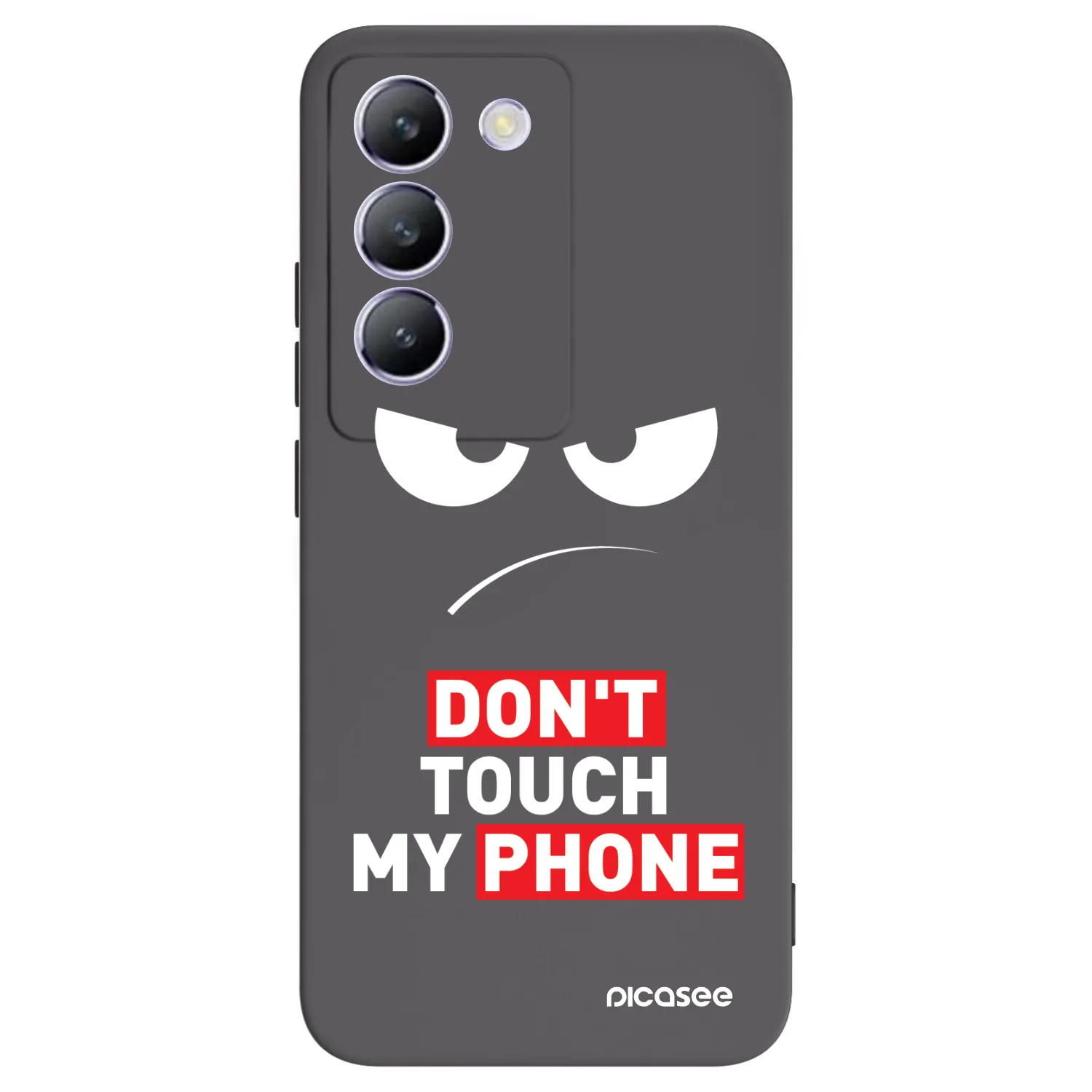 Picasee crna silikonska maskica za Vivo V40 SE 5G - Angry Eyes - Transparent