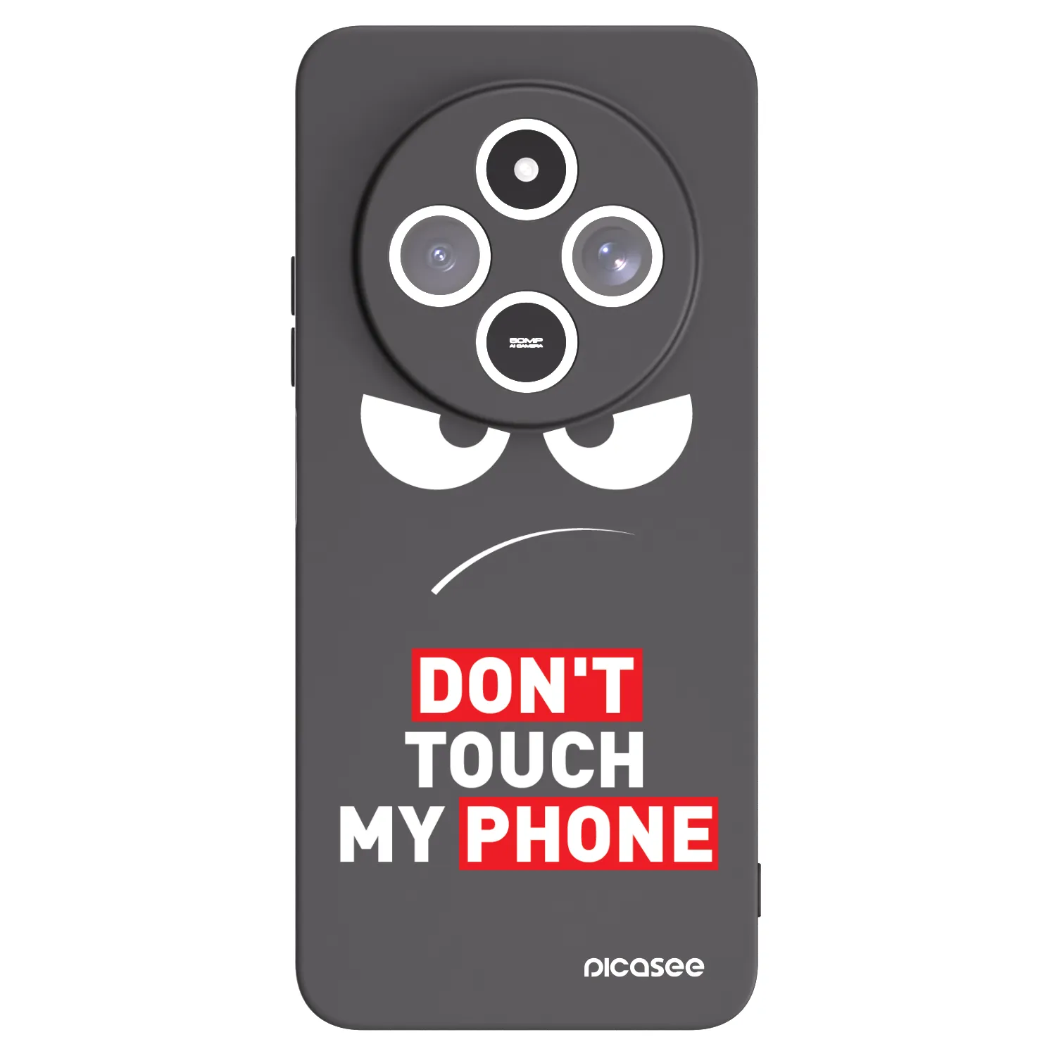 Picasee crna silikonska maskica za Xiaomi Redmi 14C - Angry Eyes - Transparent