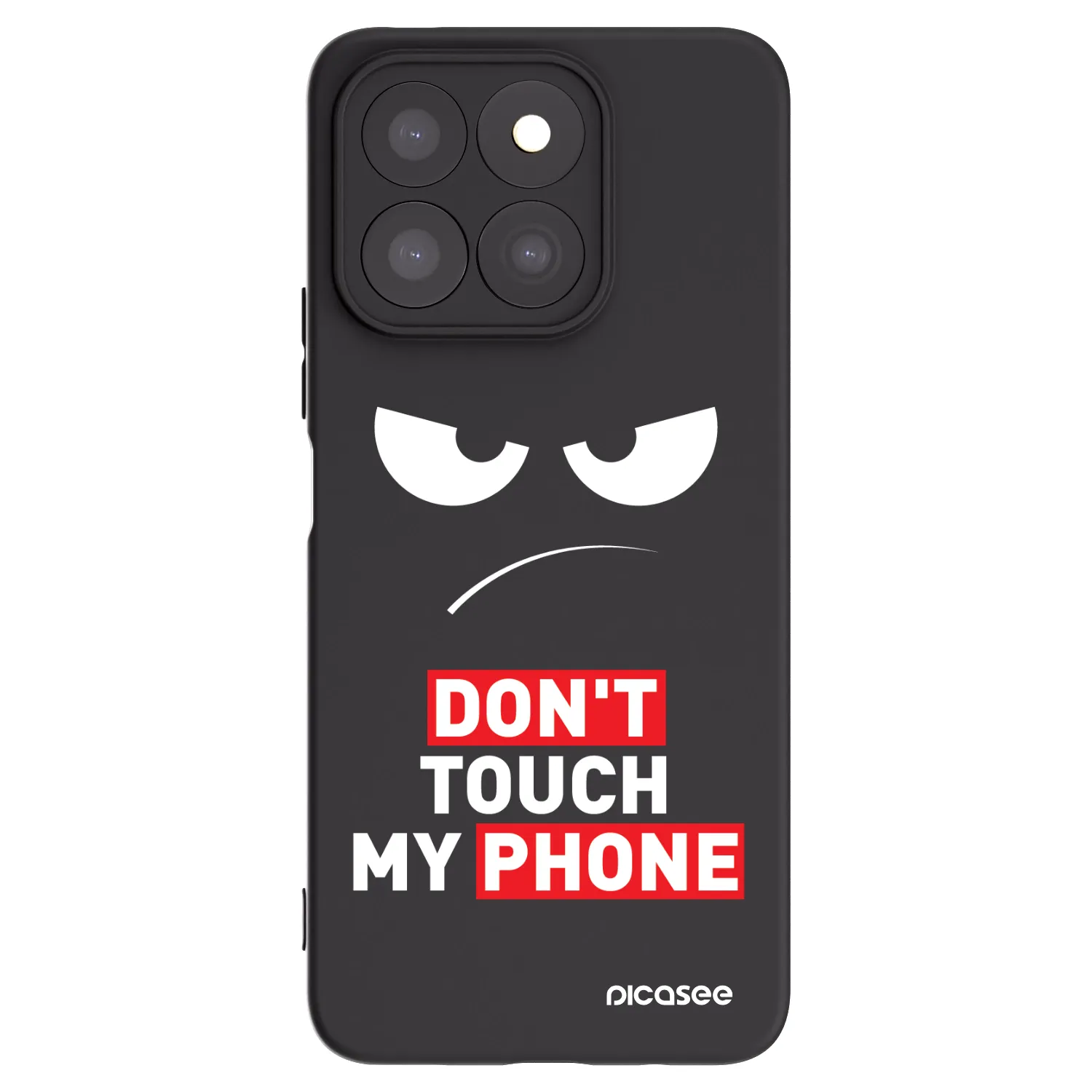 Picasee crna silikonska maskica za Honor X8c - Angry Eyes - Transparent