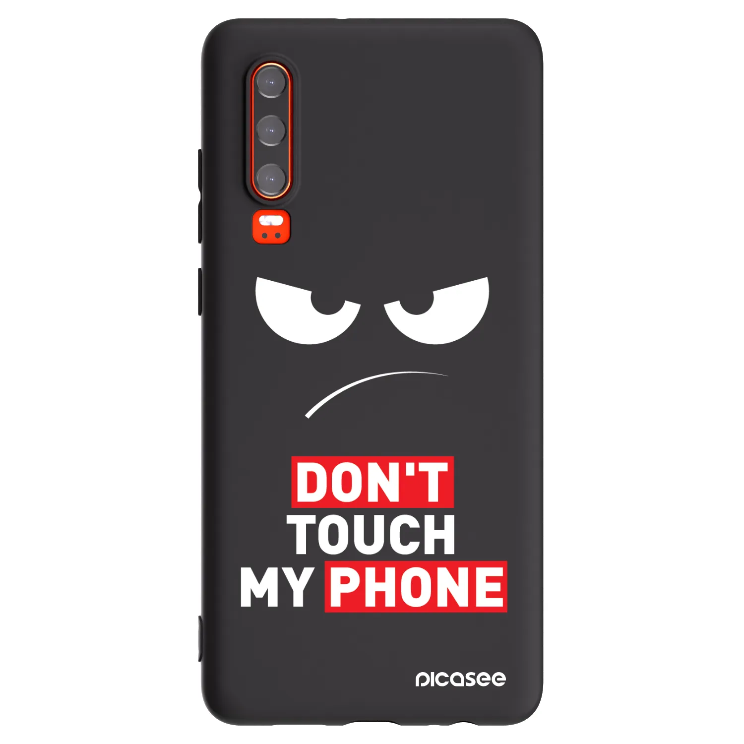 Picasee crna silikonska maskica za Huawei P30 - Angry Eyes - Transparent