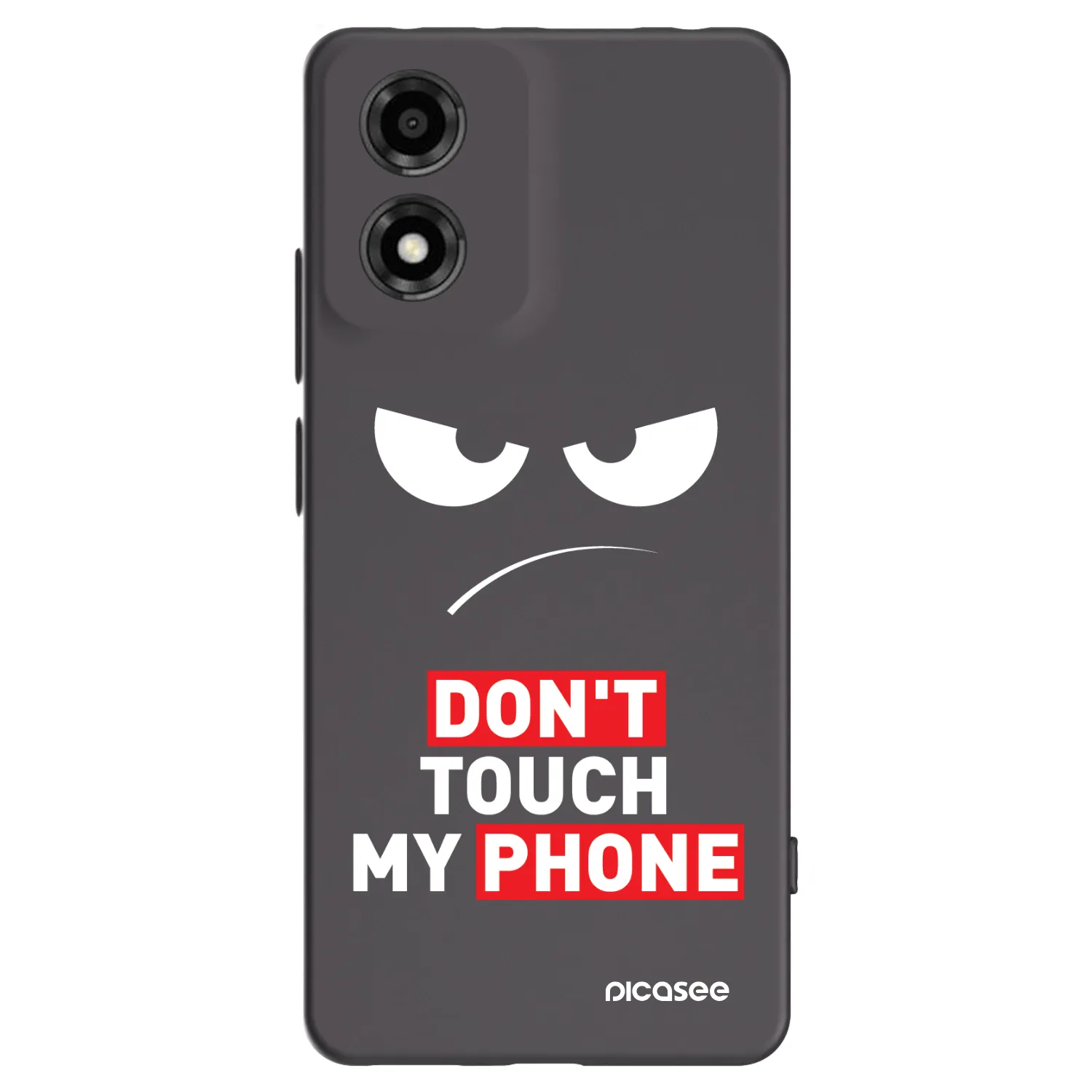 Picasee crna silikonska maskica za Motorola Moto E14 - Angry Eyes - Transparent