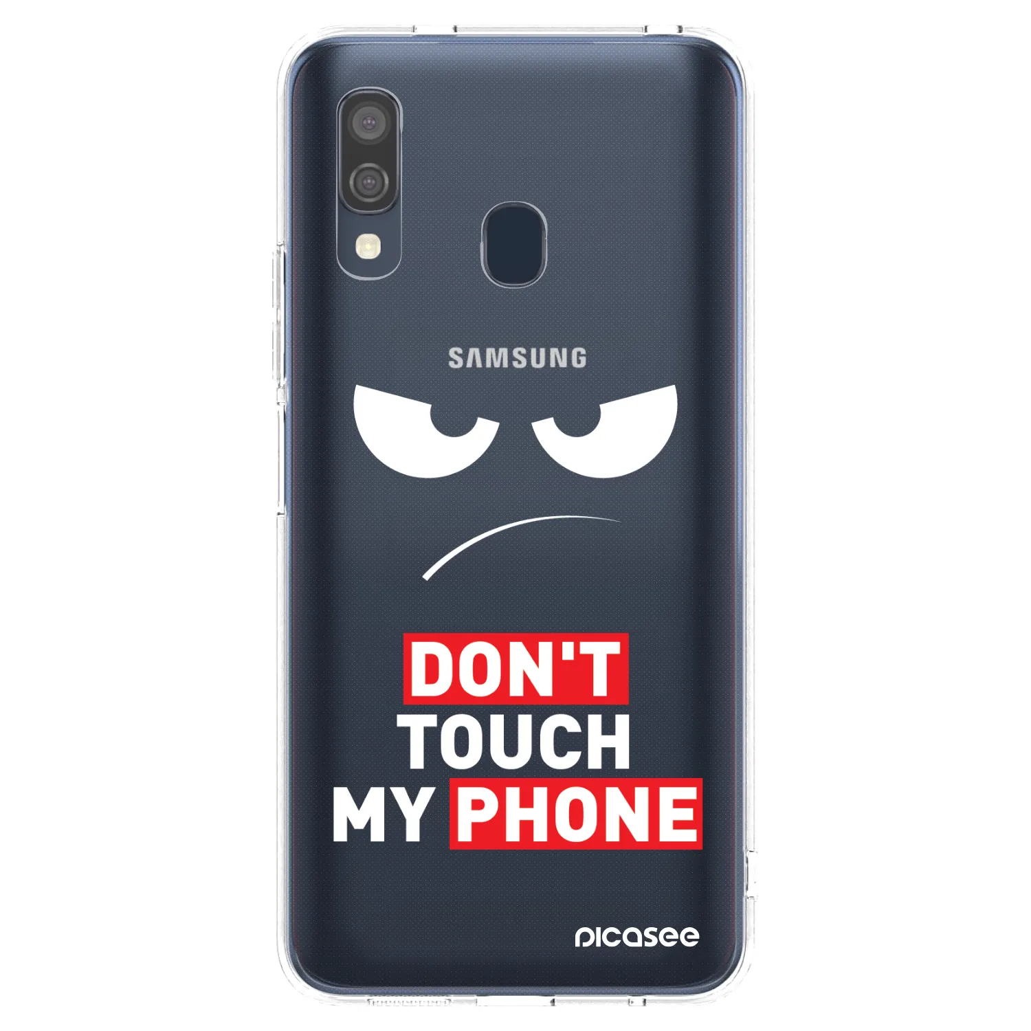 Picasee silikonska prozirna maskica za Samsung Galaxy A40 A405F - Angry Eyes - Transparent
