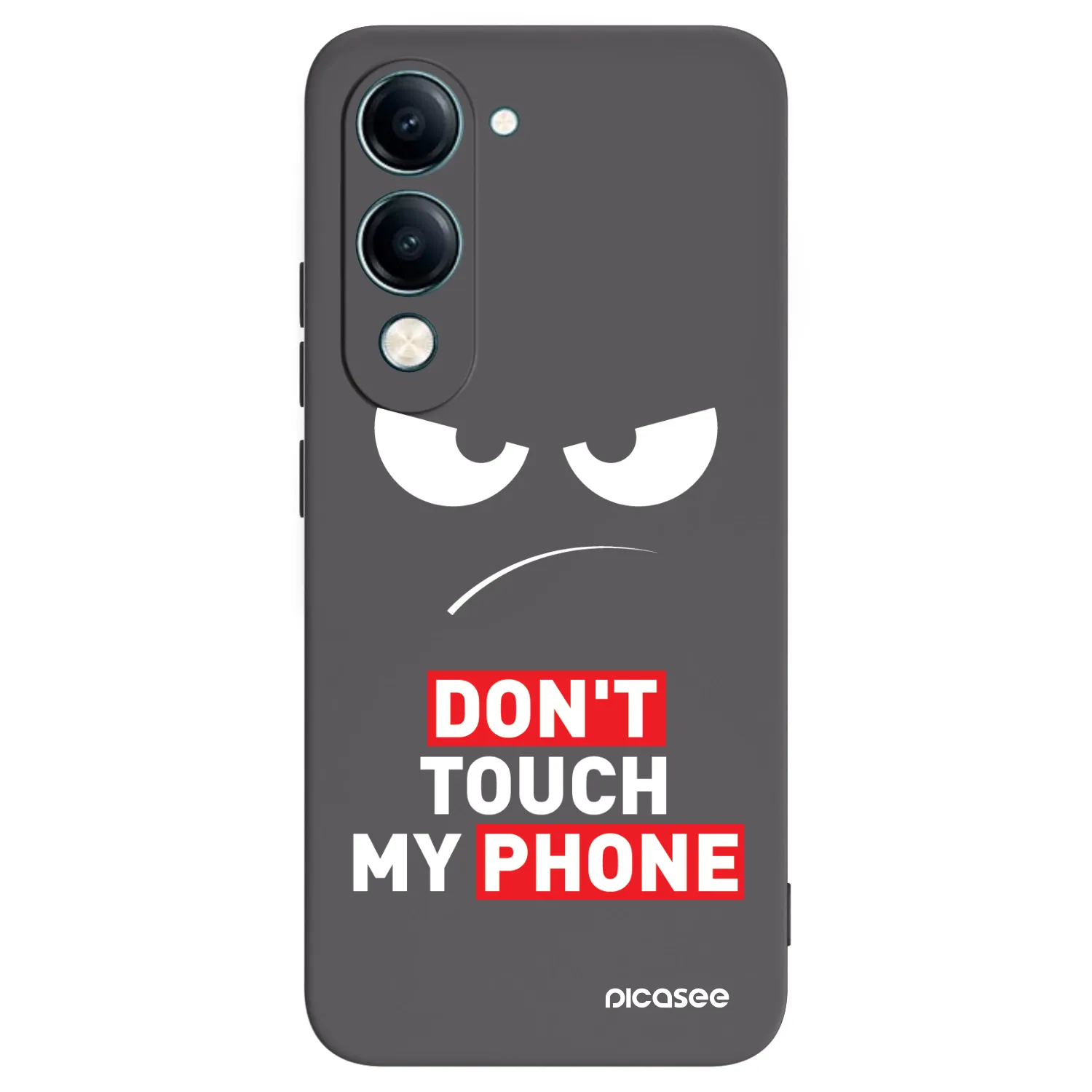 Picasee crna silikonska maskica za Vivo Y29s 5G - Angry Eyes - Transparent