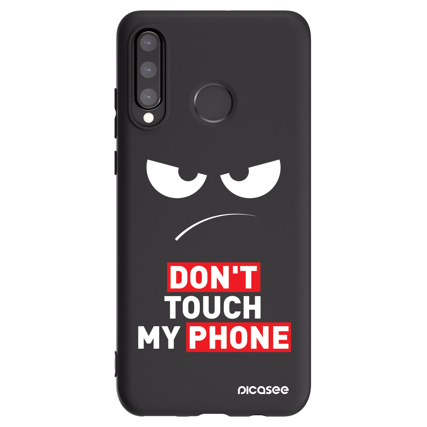 Picasee crna silikonska maskica za Huawei P30 Lite - Angry Eyes - Transparent