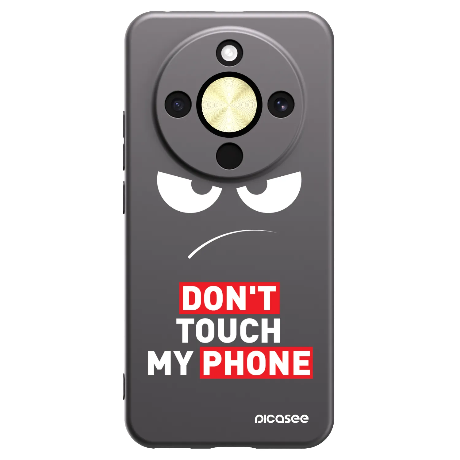 Picasee crna silikonska maskica za Honor Magic8 Lite 5G - Angry Eyes - Transparent