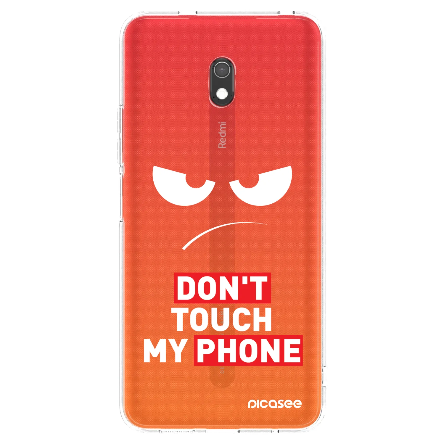 Picasee silikonska prozirna maskica za Xiaomi Redmi 8A - Angry Eyes - Transparent