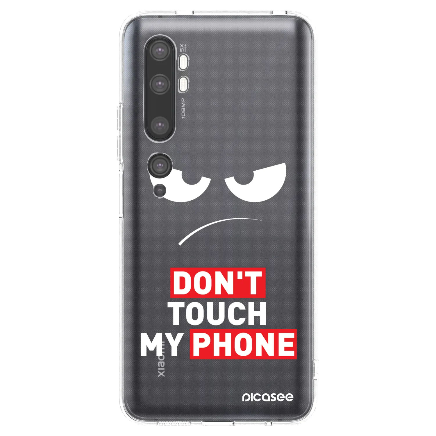 Picasee silikonska prozirna maskica za Xiaomi Mi Note 10 (Pro) - Angry Eyes - Transparent