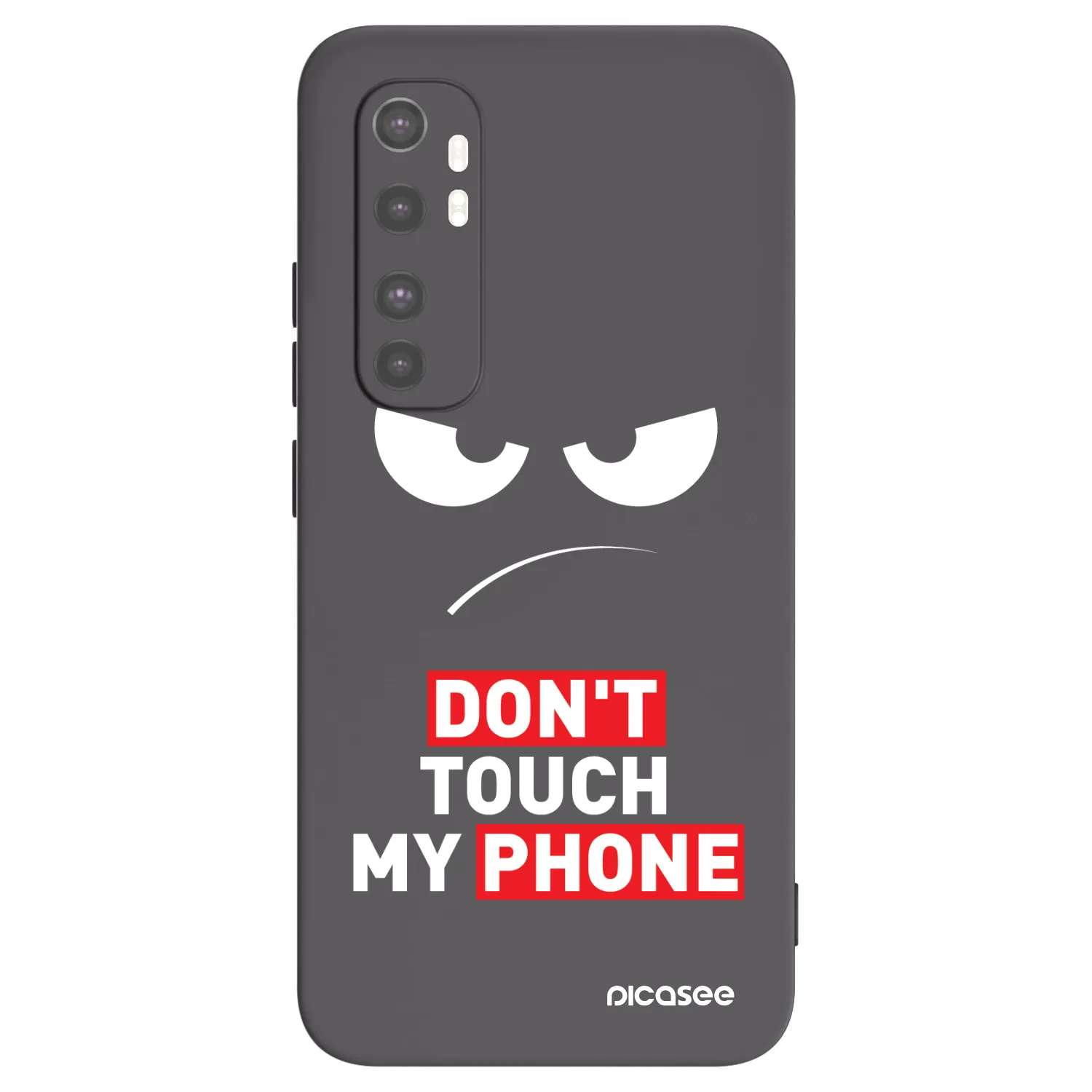 Picasee crna silikonska maskica za Xiaomi Mi Note 10 Lite - Angry Eyes - Transparent