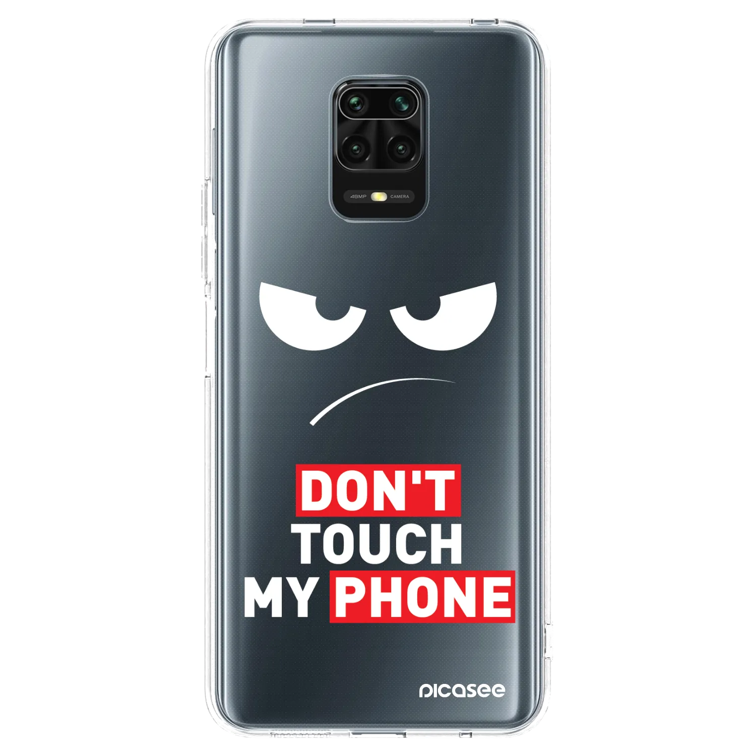 Picasee silikonska prozirna maskica za Xiaomi Redmi Note 9S - Angry Eyes - Transparent