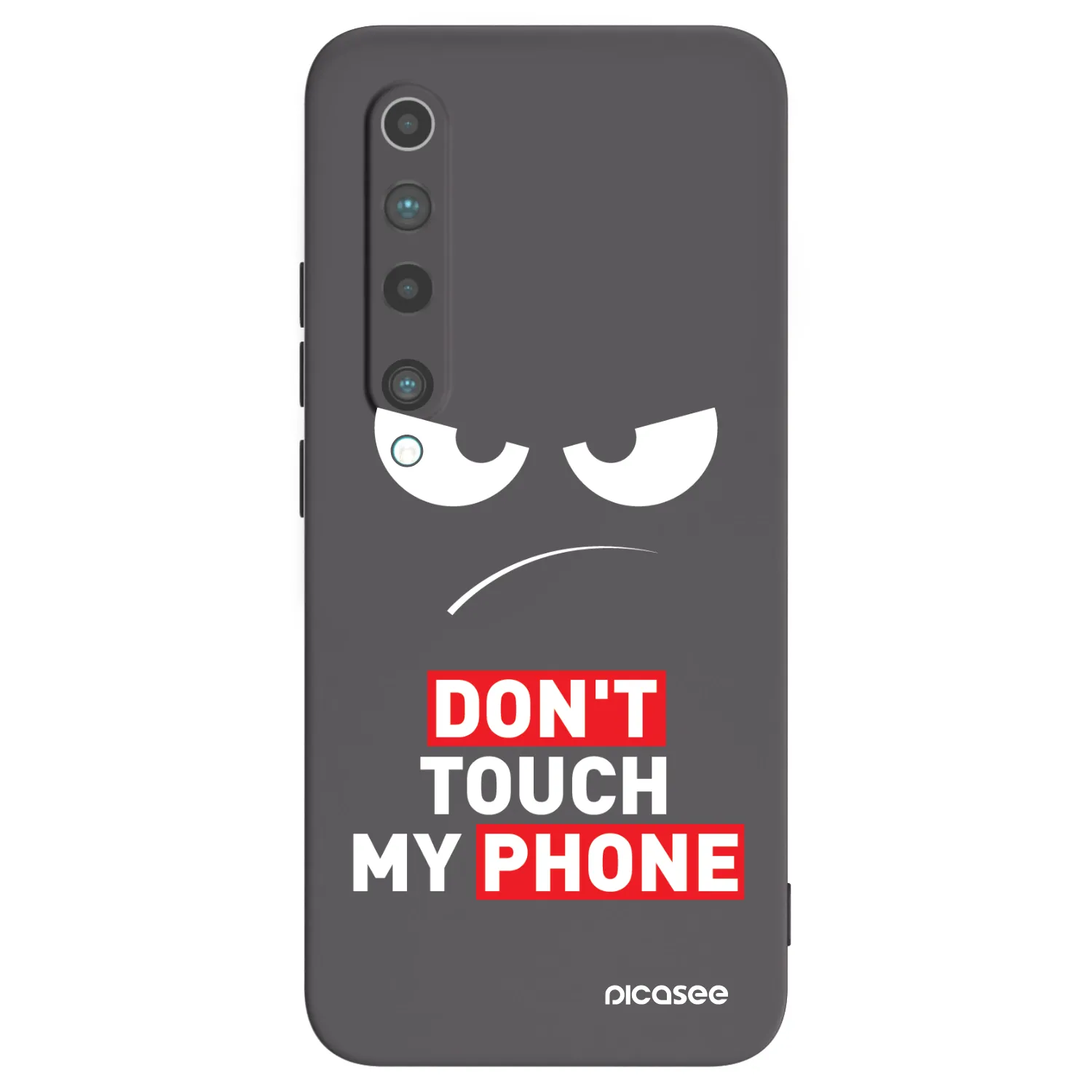 Picasee crna silikonska maskica za Xiaomi Mi 10 - Angry Eyes - Transparent