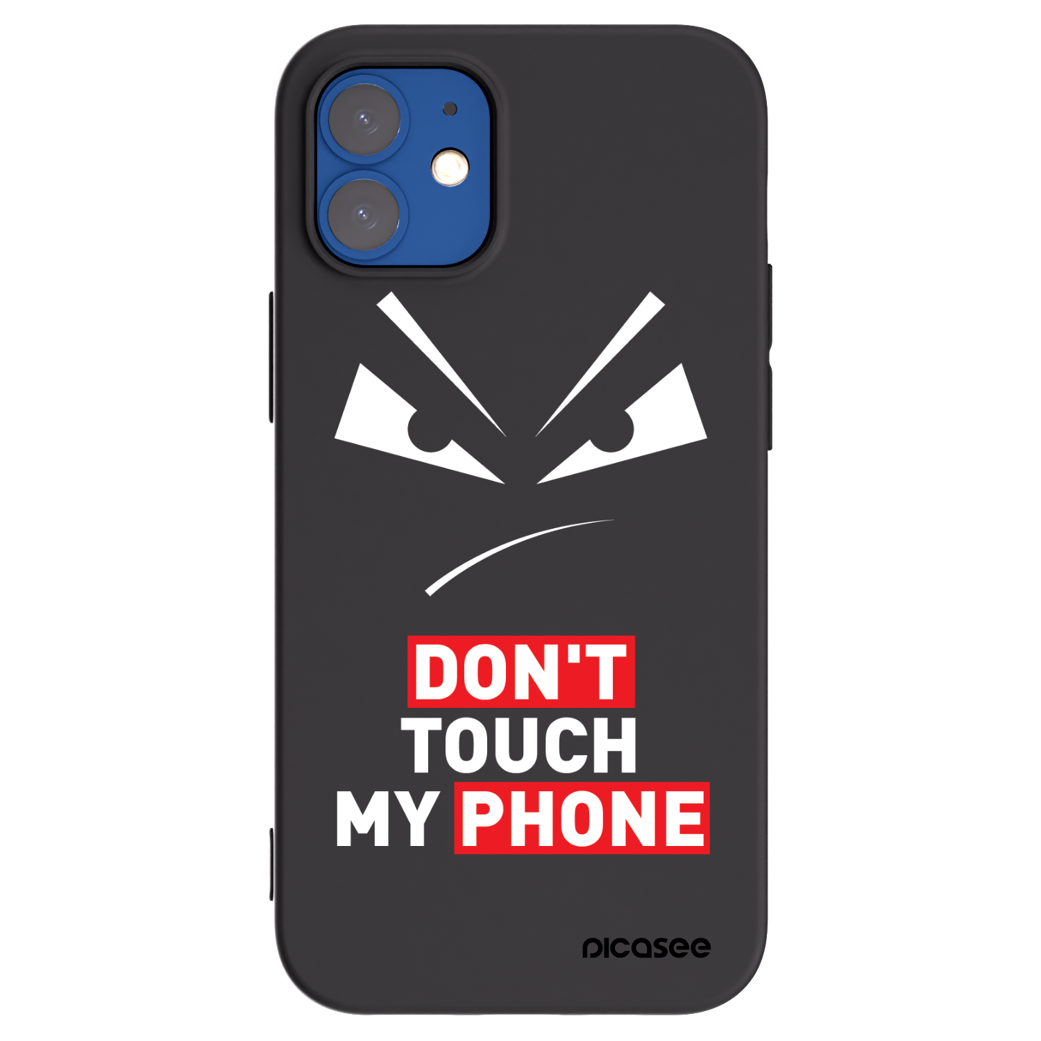 Picasee crna silikonska maskica za Apple iPhone 12 mini - Evil Eye - Transparent