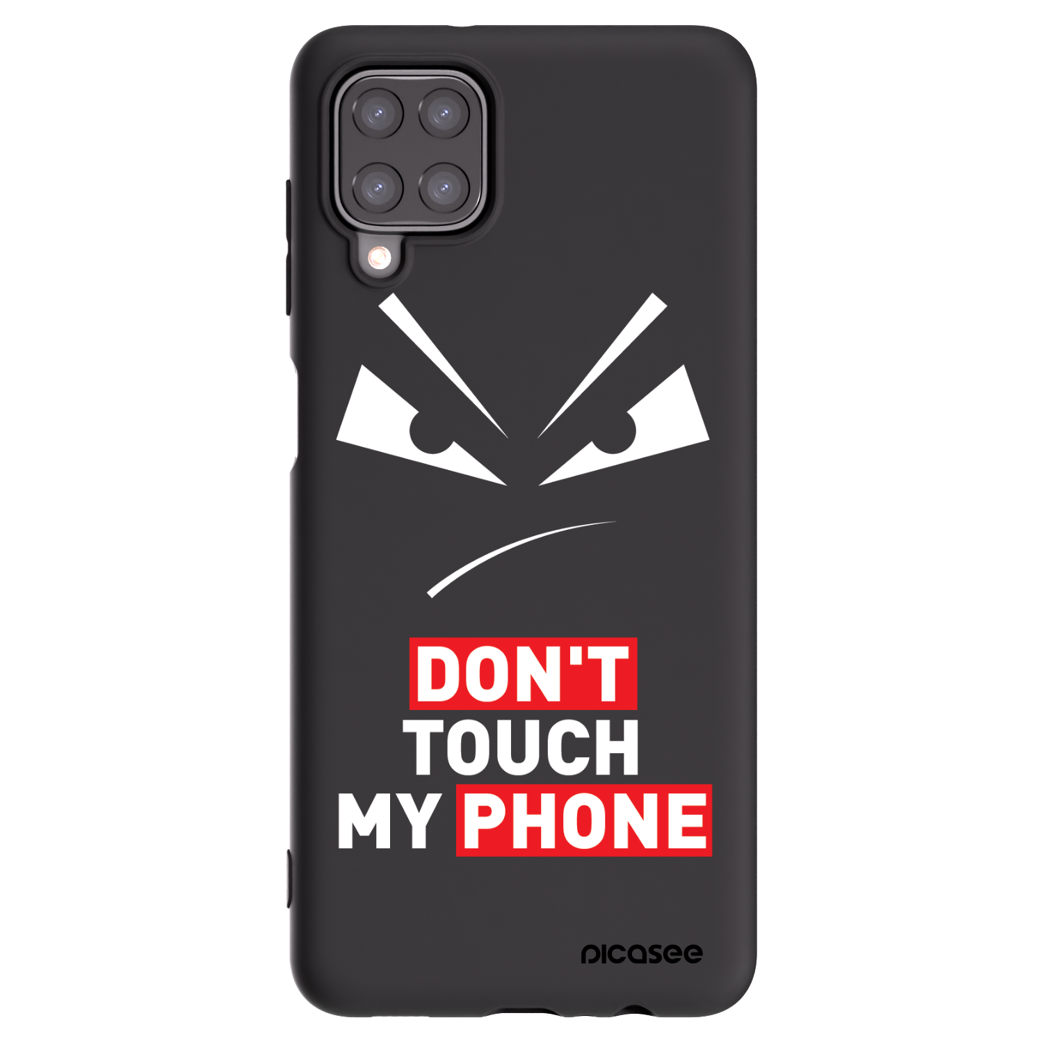 Picasee crna silikonska maskica za Samsung Galaxy A12 A125F - Evil Eye - Transparent