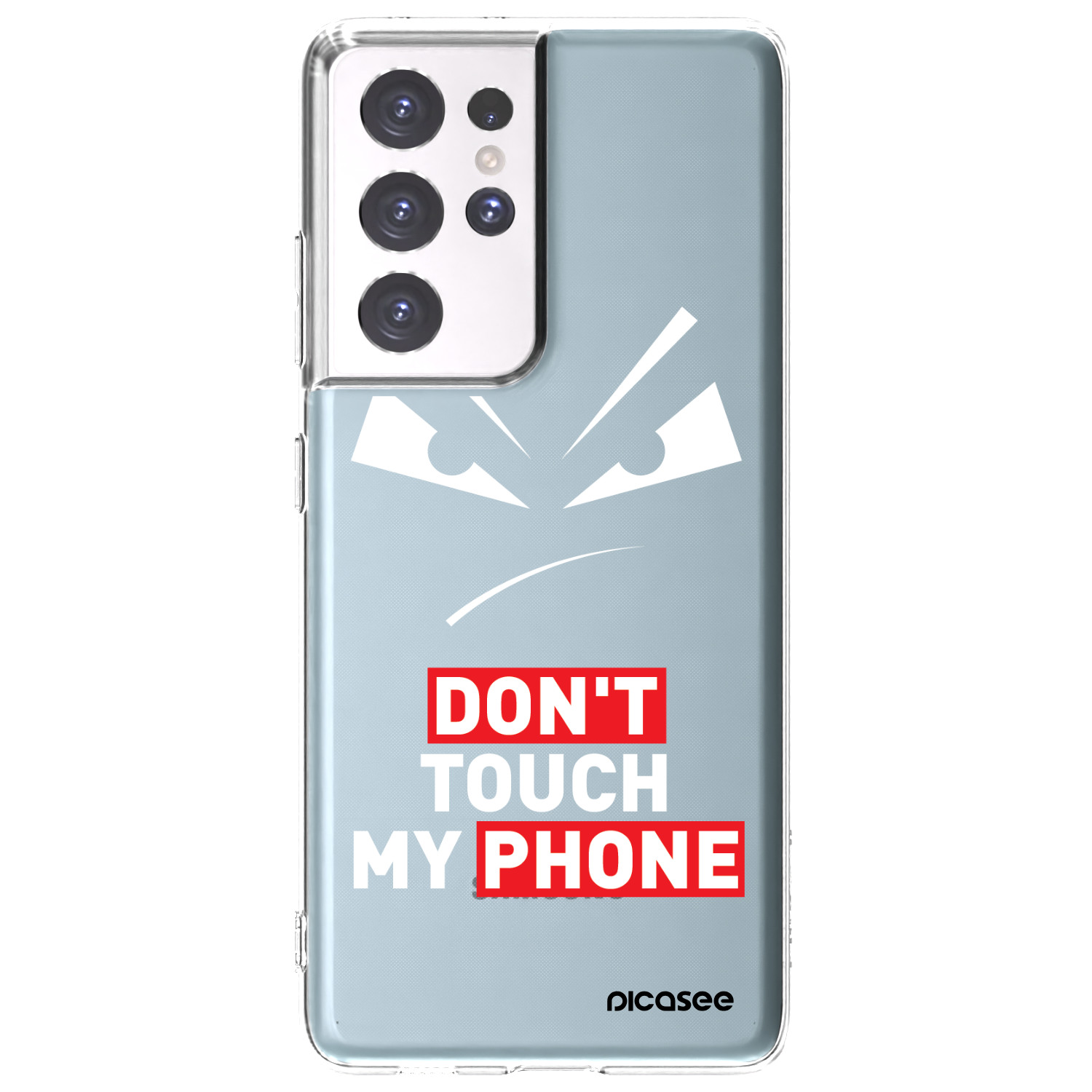 Picasee silikonska prozirna maskica za Samsung Galaxy S21 Ultra 5G G998B - Evil Eye - Transparent