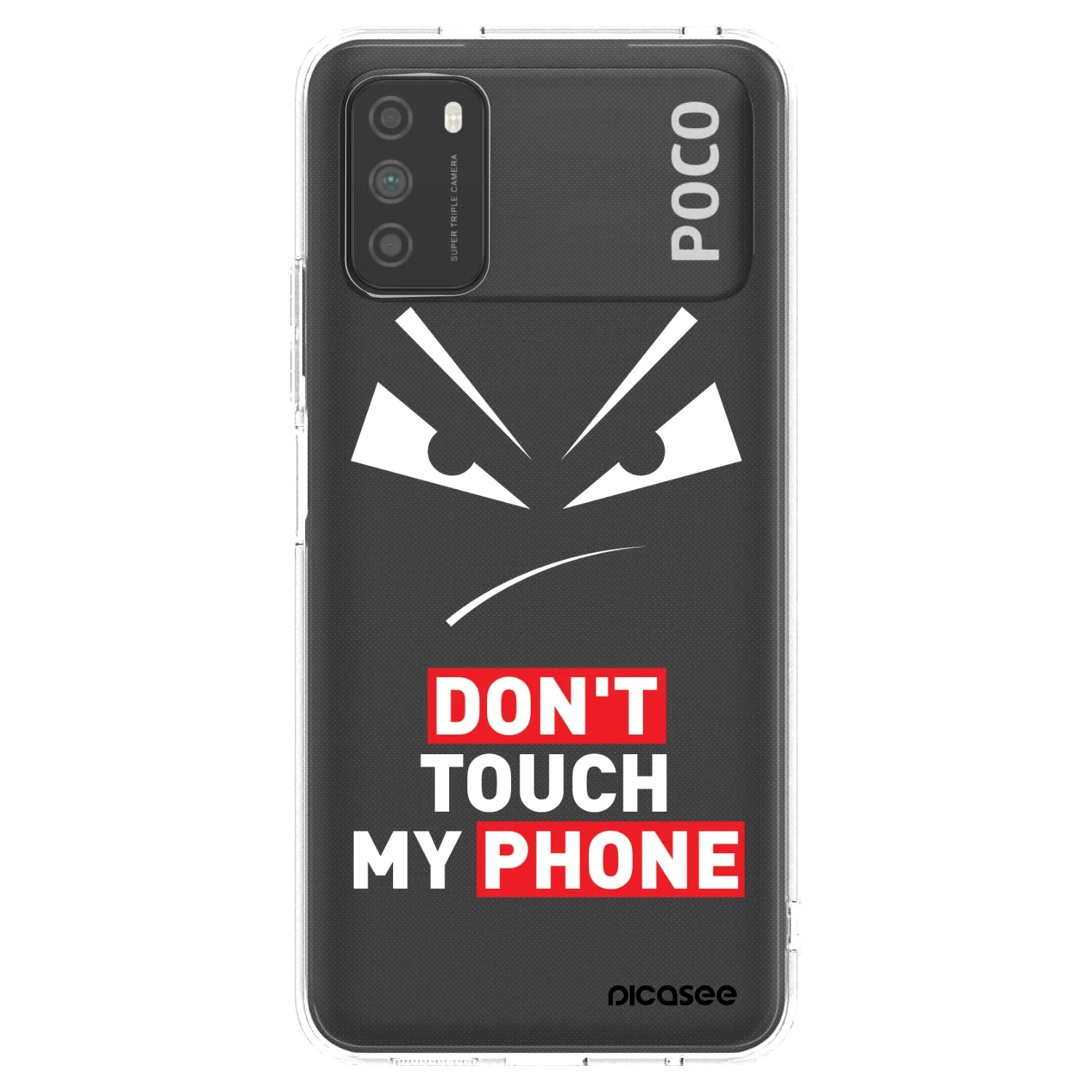 Picasee silikonska prozirna maskica za Xiaomi Poco M3 - Evil Eye - Transparent