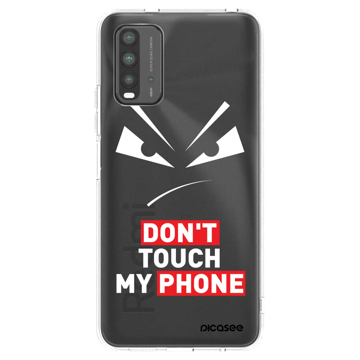 Picasee crna silikonska maskica za Xiaomi Redmi 9T - Evil Eye - Transparent