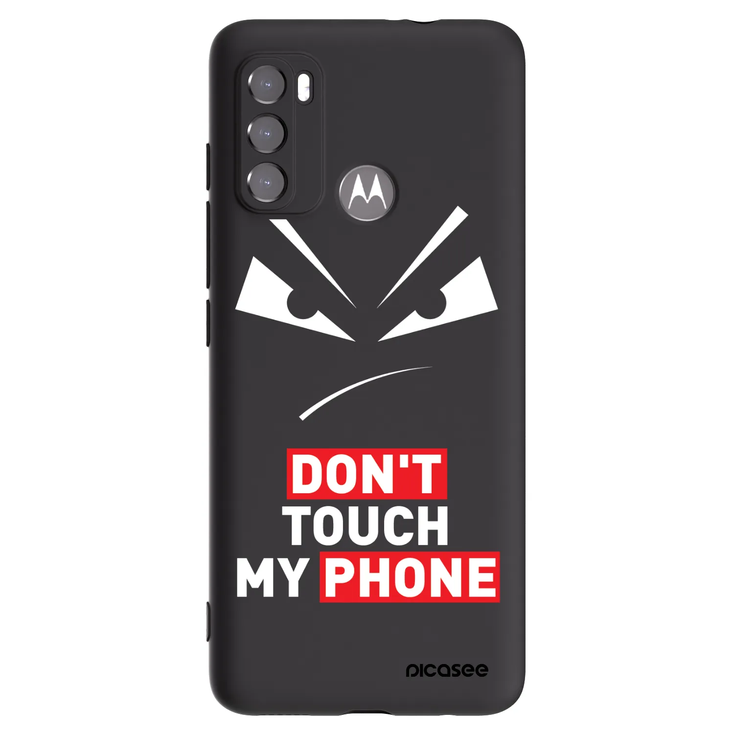 Picasee crna silikonska maskica za Motorola Moto G60 - Evil Eye - Transparent
