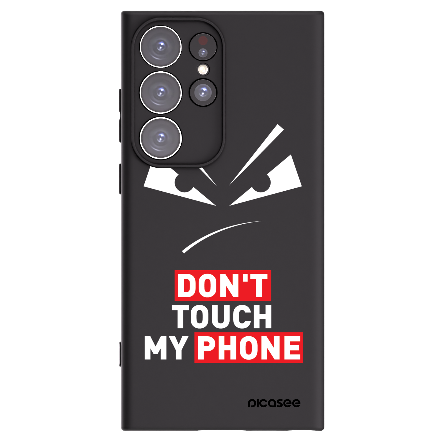 Picasee crna silikonska maskica za Samsung Galaxy S23 Ultra 5G - Evil Eye - Transparent