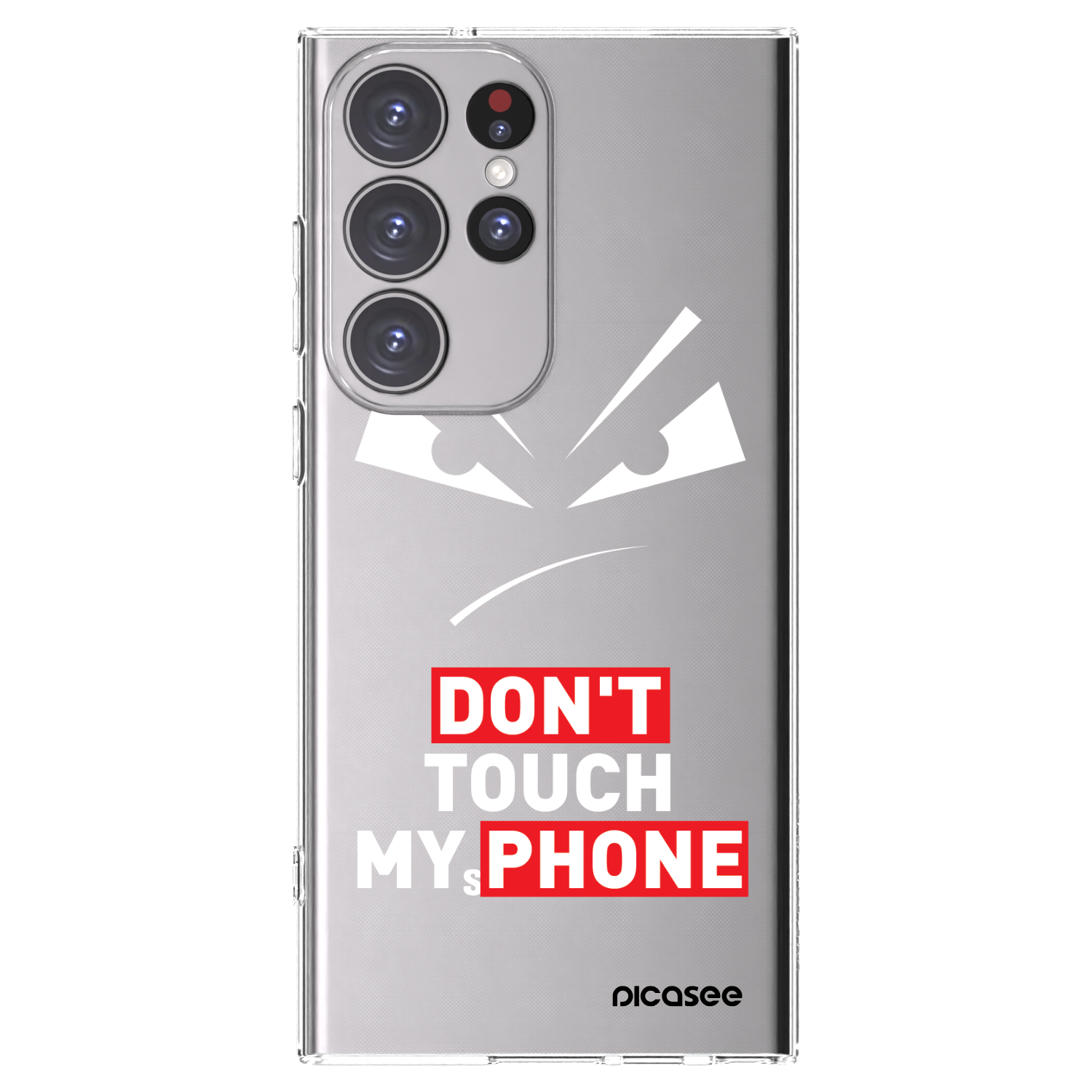 Picasee silikonska prozirna maskica za Samsung Galaxy S23 Ultra 5G - Evil Eye - Transparent