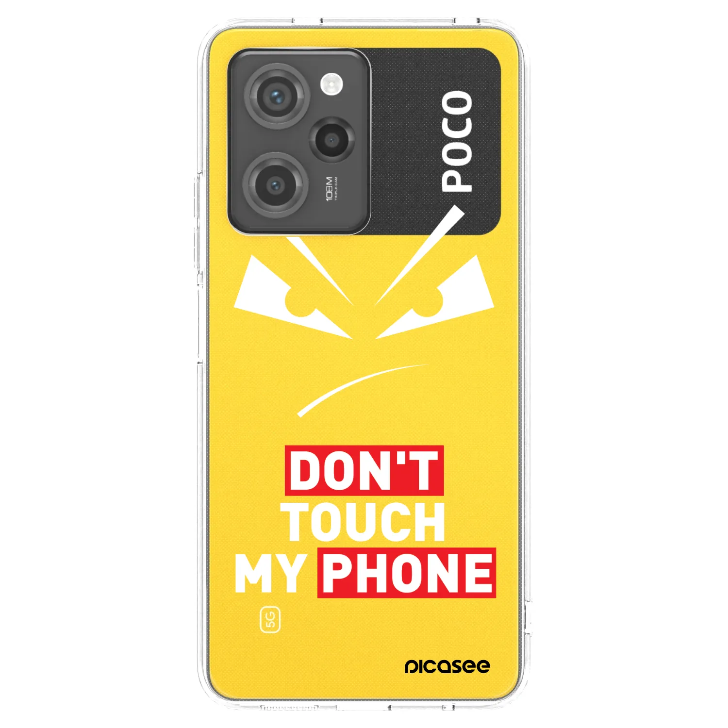 Picasee crna silikonska maskica za Xiaomi Poco X5 Pro - Evil Eye - Transparent