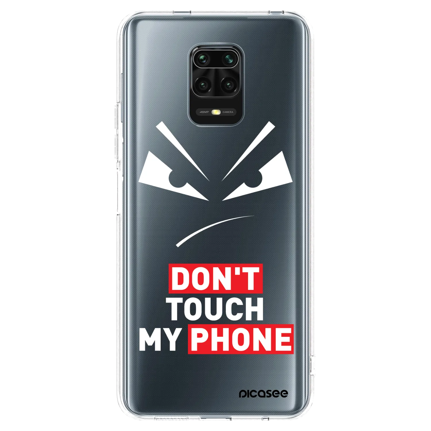 Picasee silikonska prozirna maskica za Xiaomi Redmi Note 9 Pro - Evil Eye - Transparent