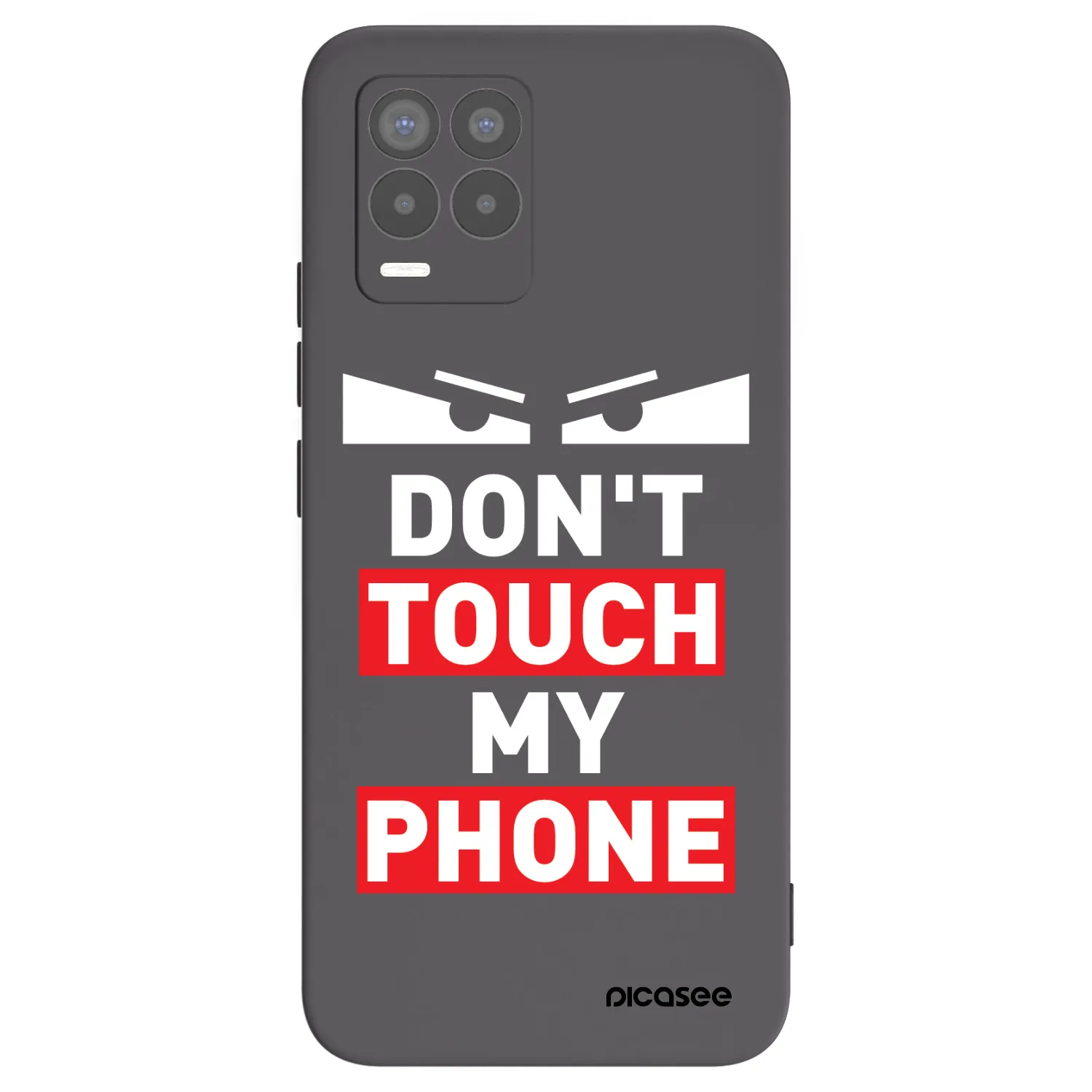 Picasee crna silikonska maskica za Realme 8 4G - Shadow Eye - Transparent