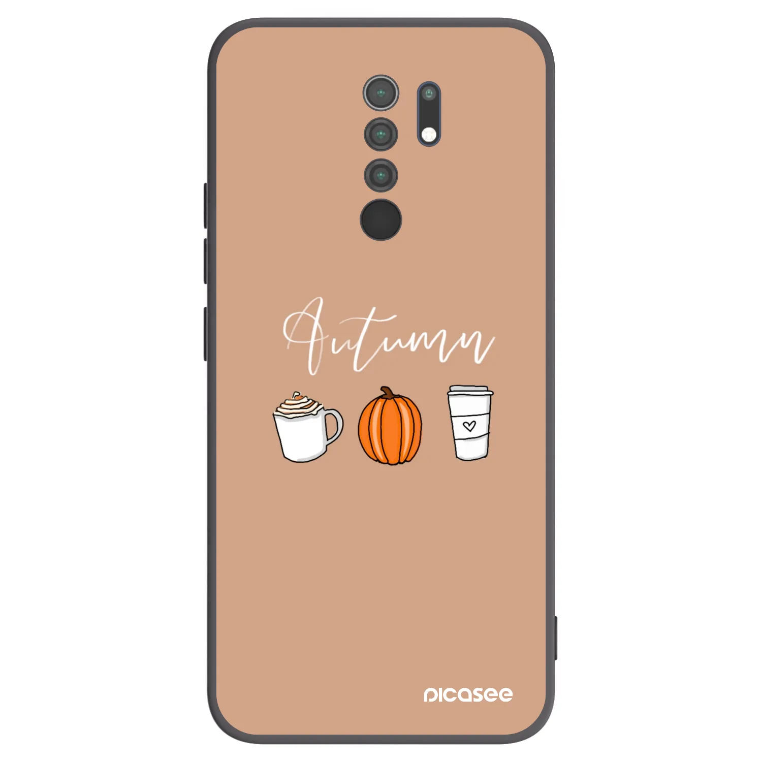 Picasee crna silikonska maskica za Xiaomi Redmi 9 - Autumn