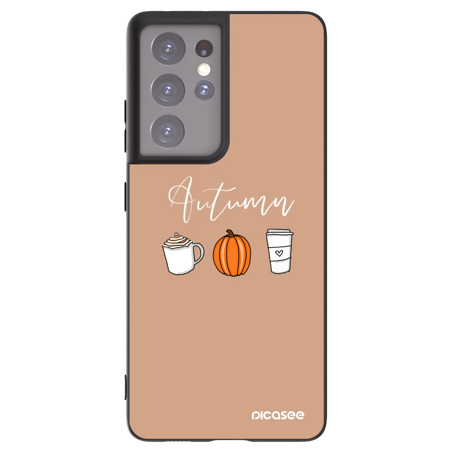 Picasee crna silikonska maskica za Samsung Galaxy S21 Ultra 5G G998B - Autumn