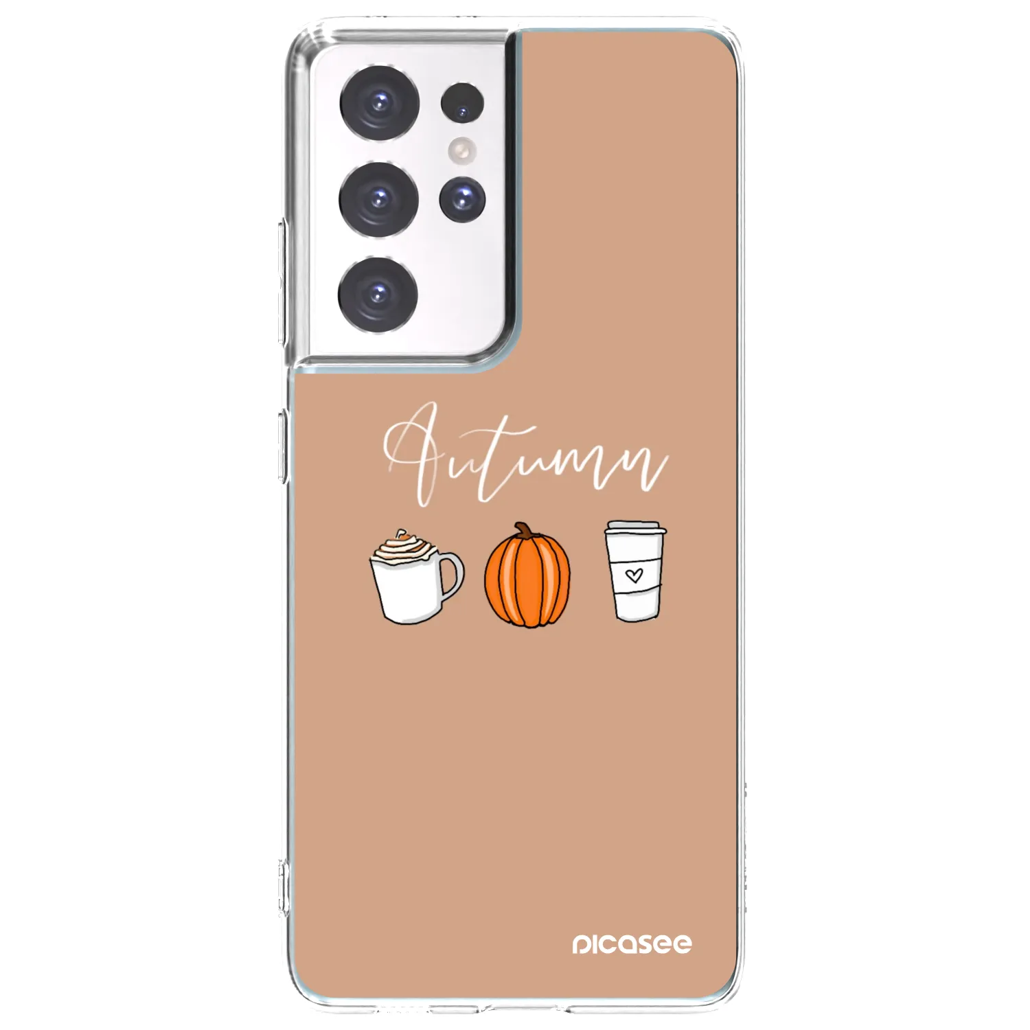 Picasee silikonska prozirna maskica za Samsung Galaxy S21 Ultra 5G G998B - Autumn