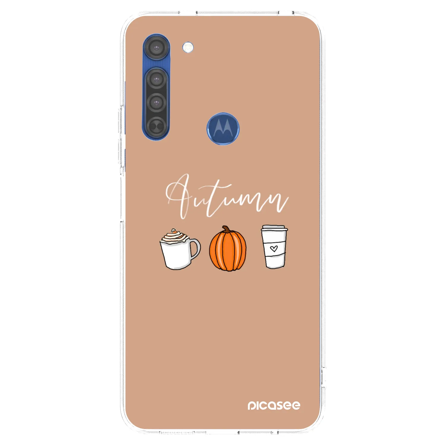 Picasee silikonska prozirna maskica za Motorola Moto G8 - Autumn