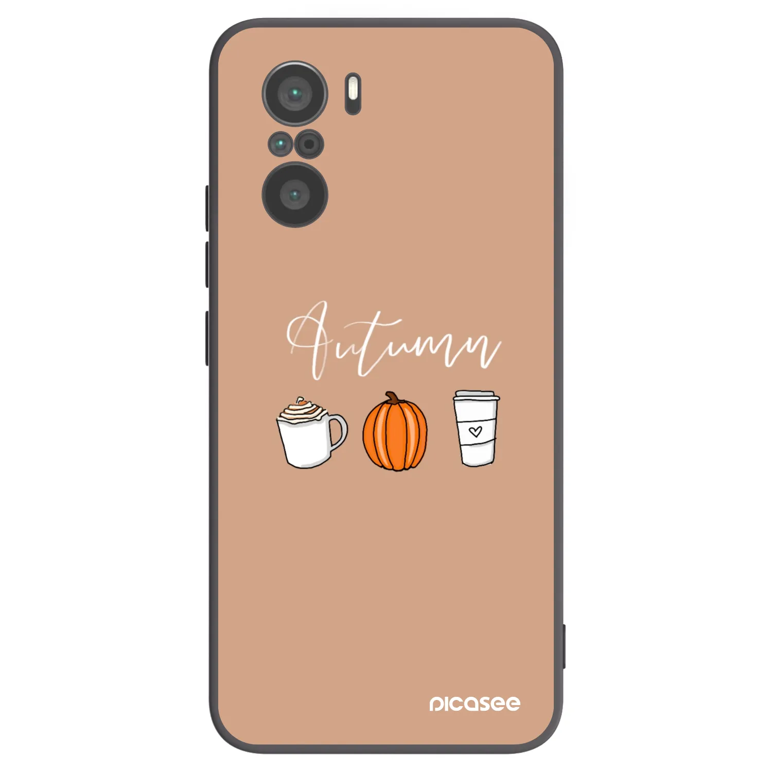 Picasee crna silikonska maskica za Xiaomi Poco F3 - Autumn