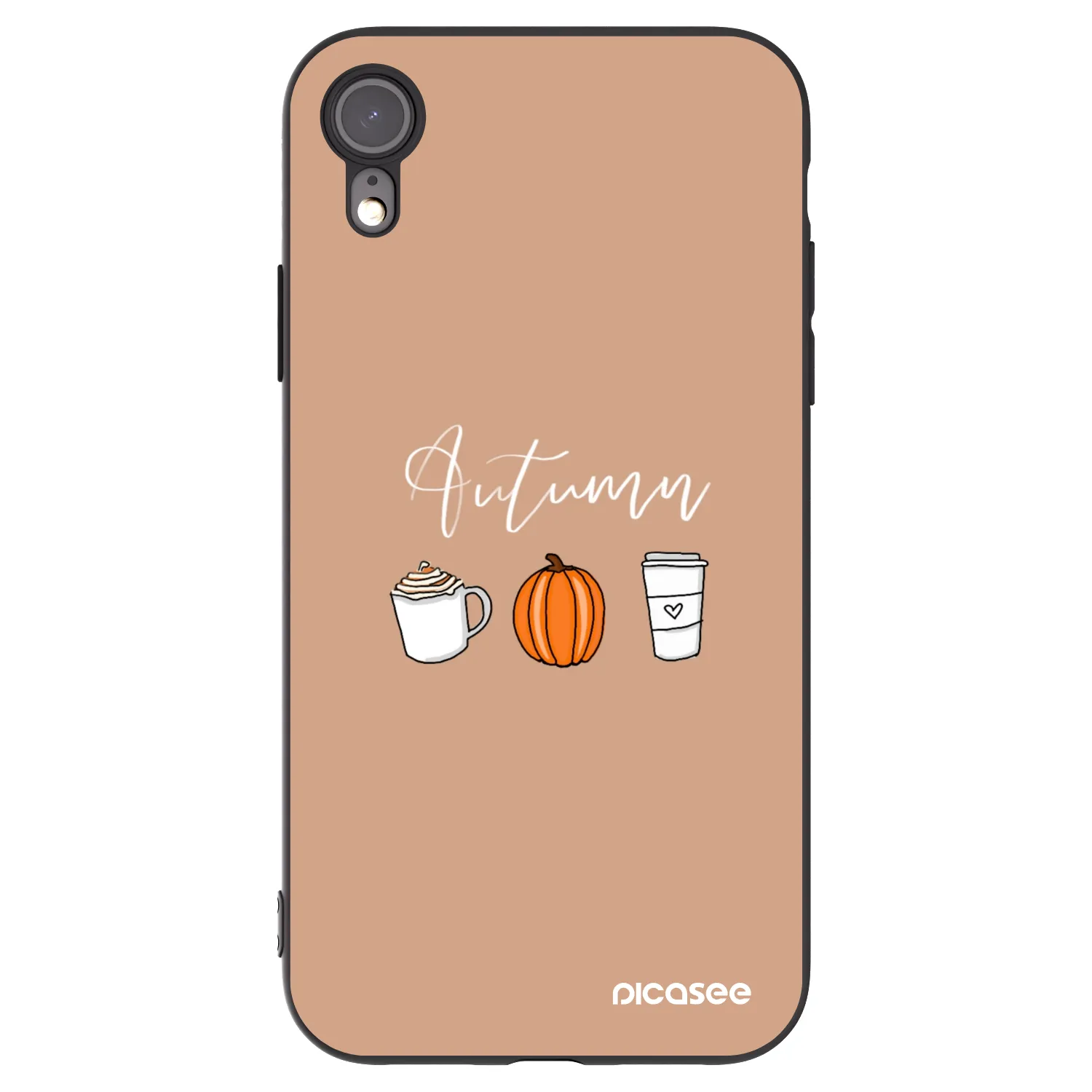 Picasee crna silikonska maskica za Apple iPhone XR - Autumn
