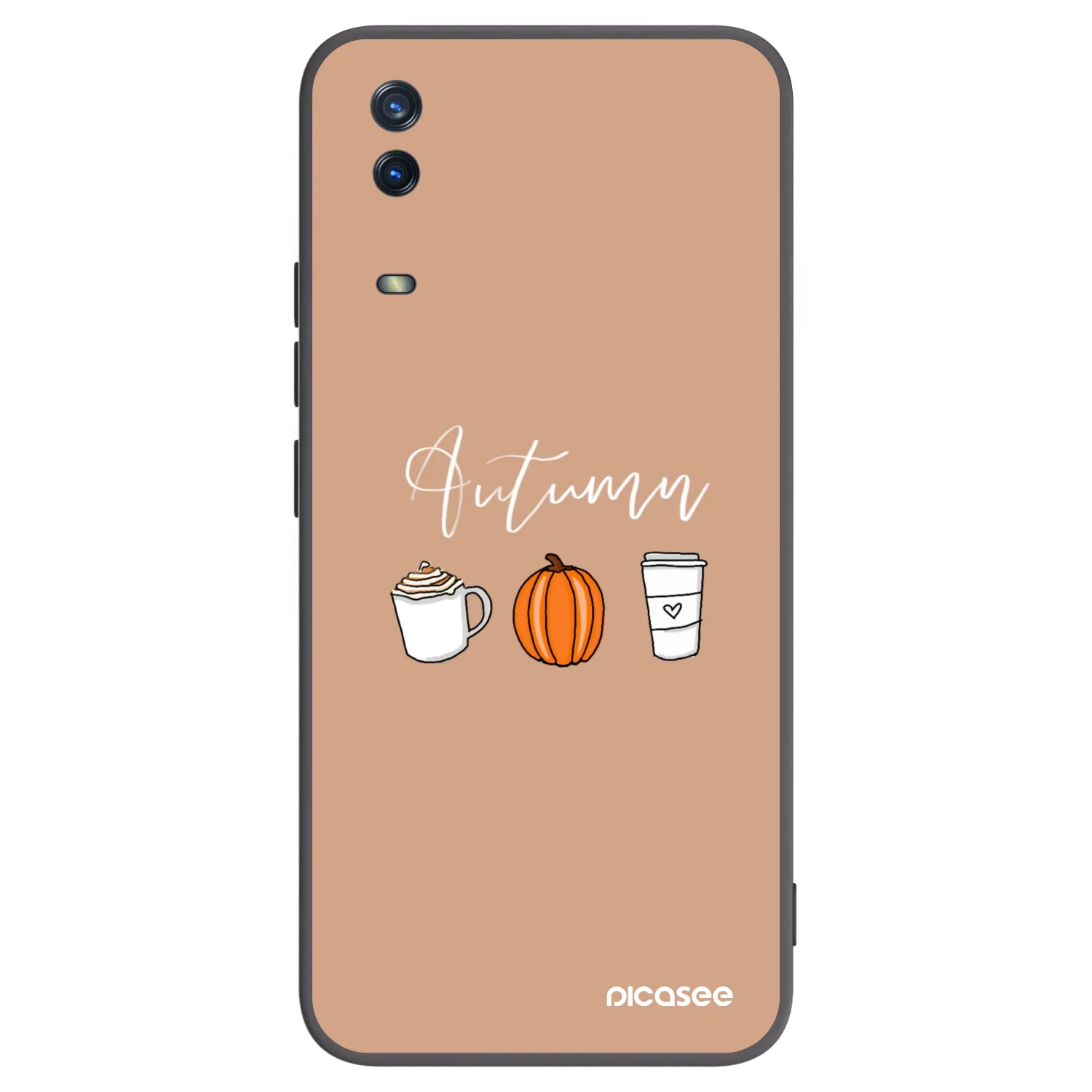 Picasee crna silikonska maskica za Vivo Y11s - Autumn