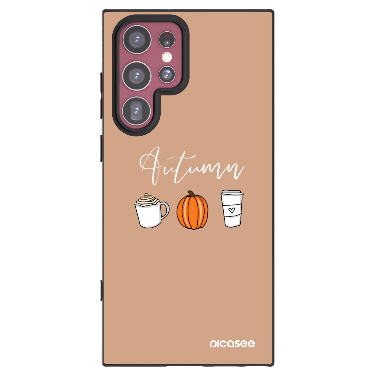 Picasee crna silikonska maskica za Samsung Galaxy S22 Ultra 5G - Autumn