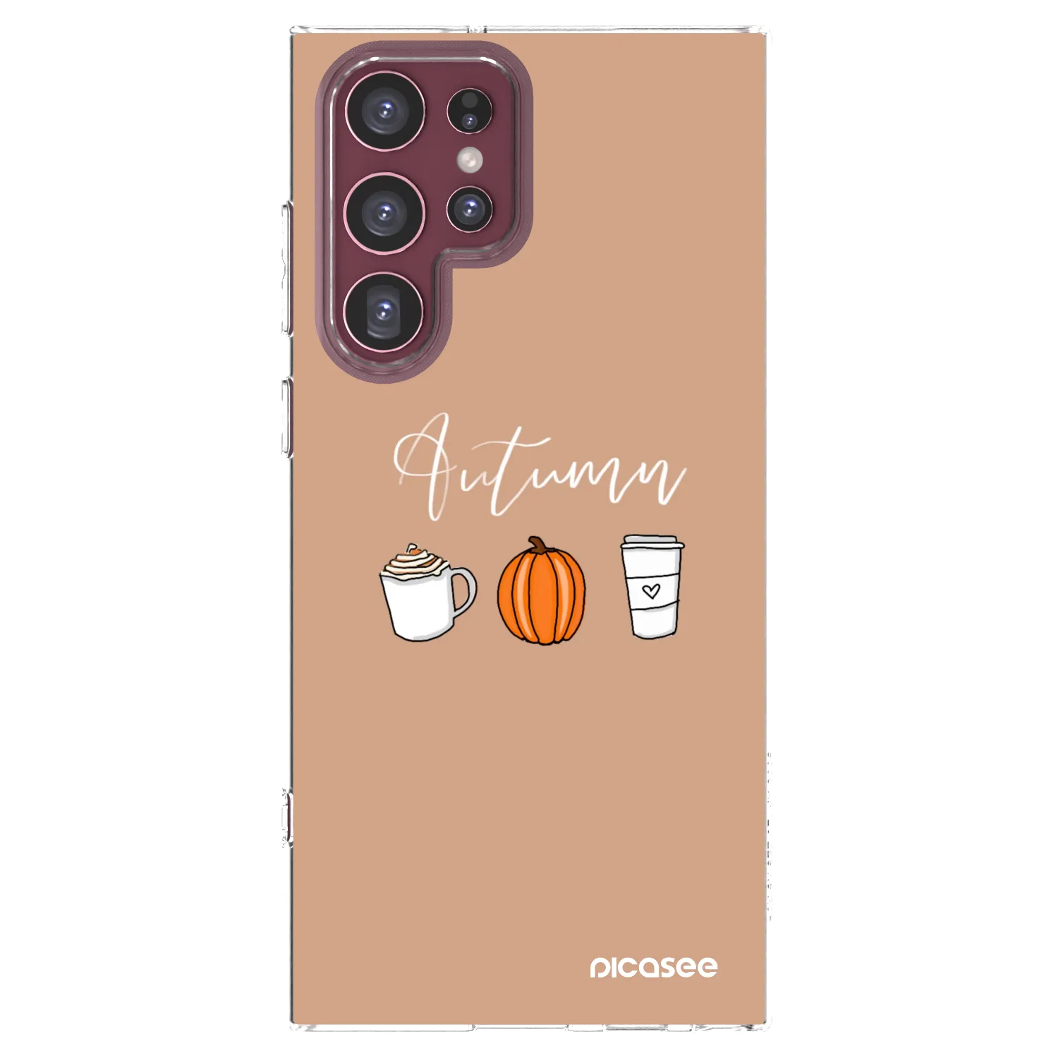 Picasee silikonska prozirna maskica za Samsung Galaxy S22 Ultra 5G - Autumn