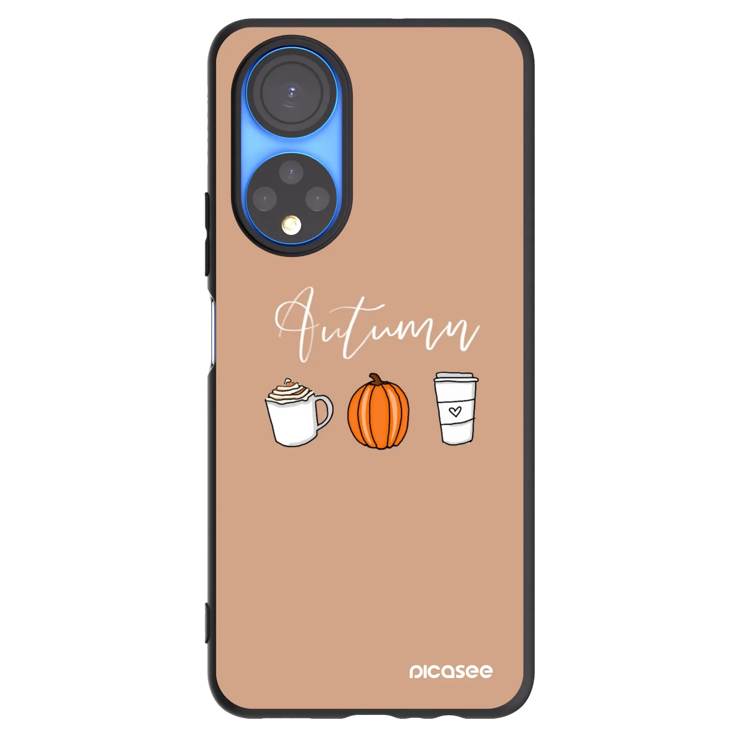 Picasee crna silikonska maskica za Honor X7 - Autumn