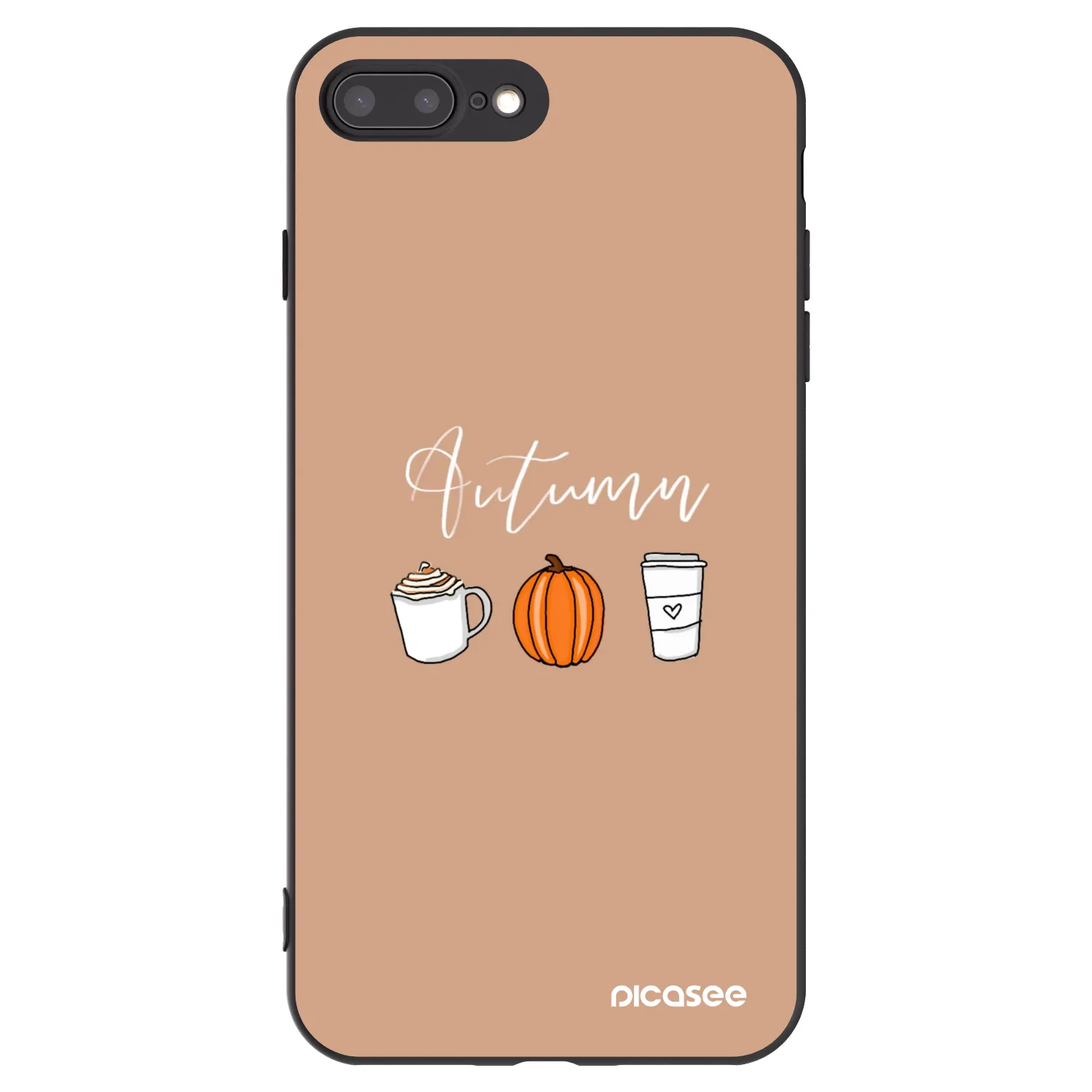 Picasee crna silikonska maskica za Apple iPhone 7 Plus - Autumn
