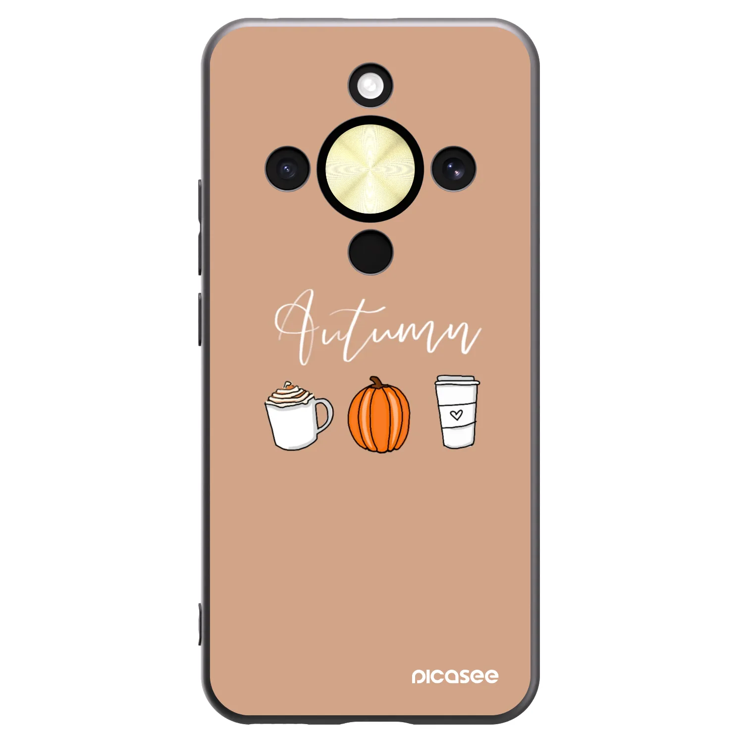 Picasee crna silikonska maskica za Honor Magic8 Lite 5G - Autumn