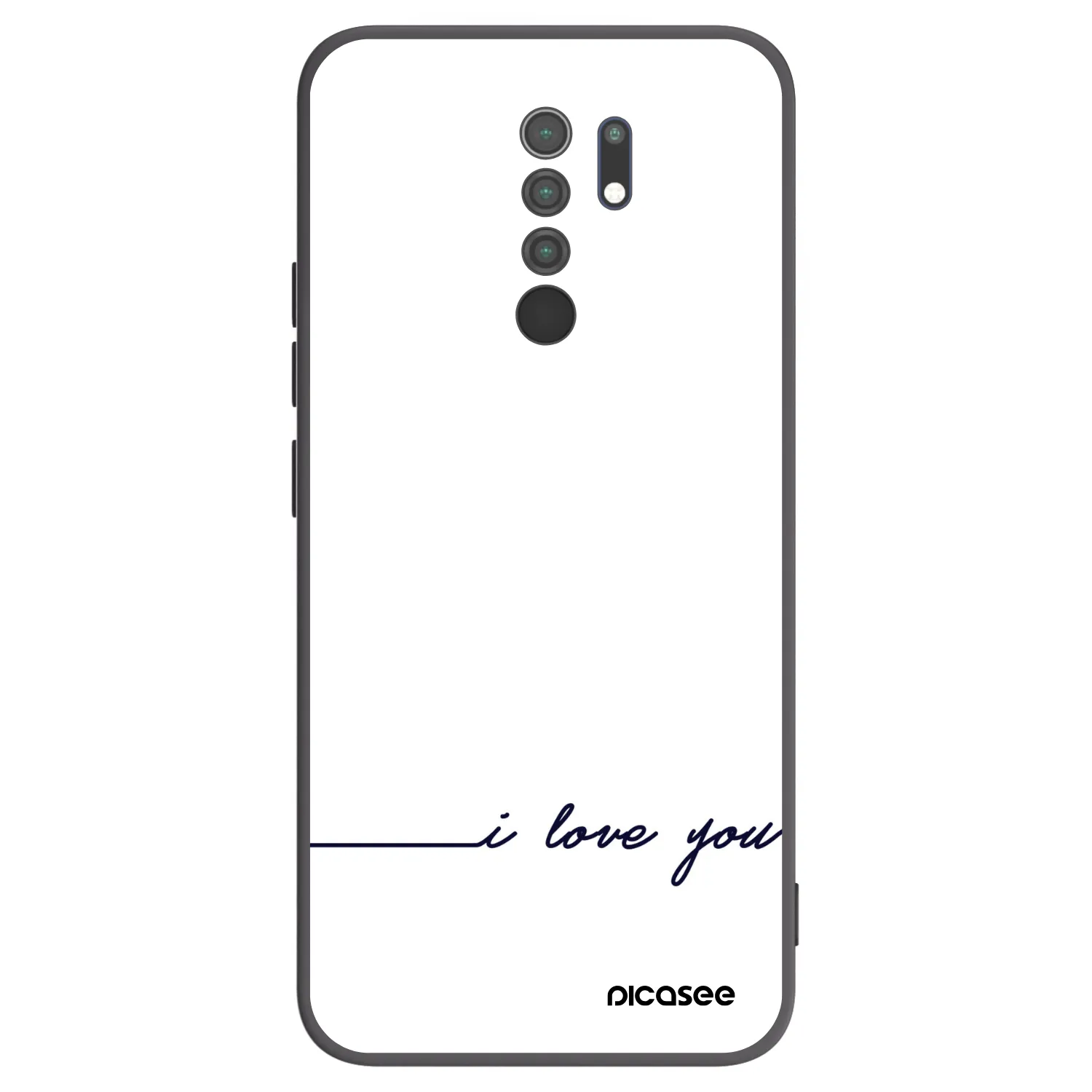 Picasee crna silikonska maskica za Xiaomi Redmi 9 - I love you