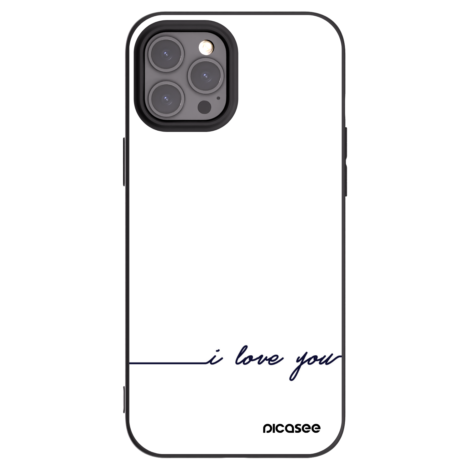 Picasee crna silikonska maskica za Apple iPhone 12 Pro Max - I love you