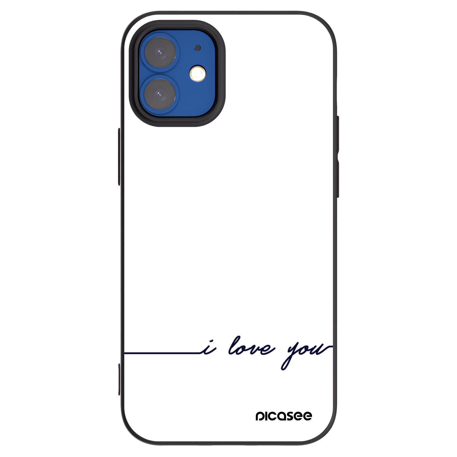Picasee crna silikonska maskica za Apple iPhone 12 mini - I love you