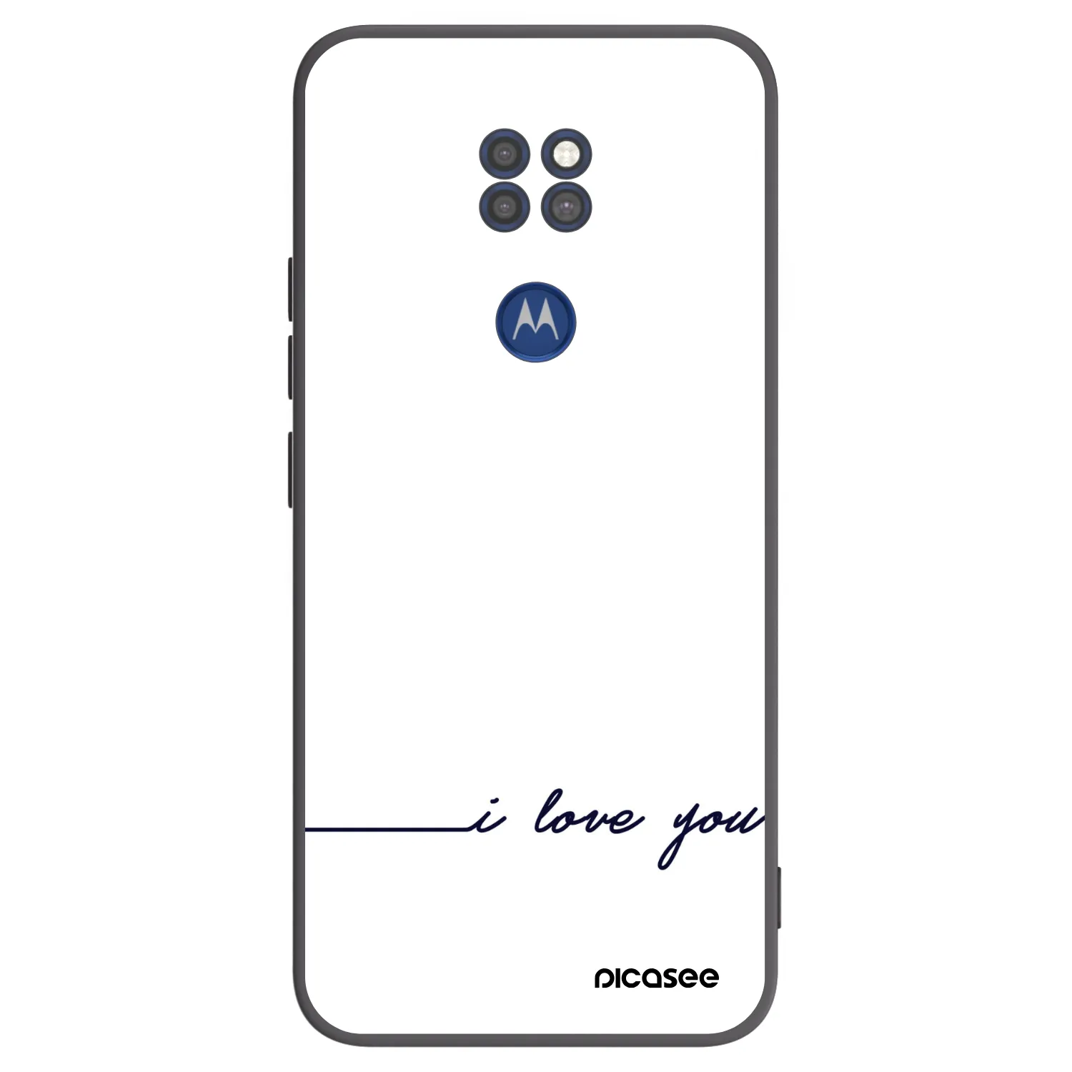 Picasee crna silikonska maskica za Motorola Moto G9 Play - I love you