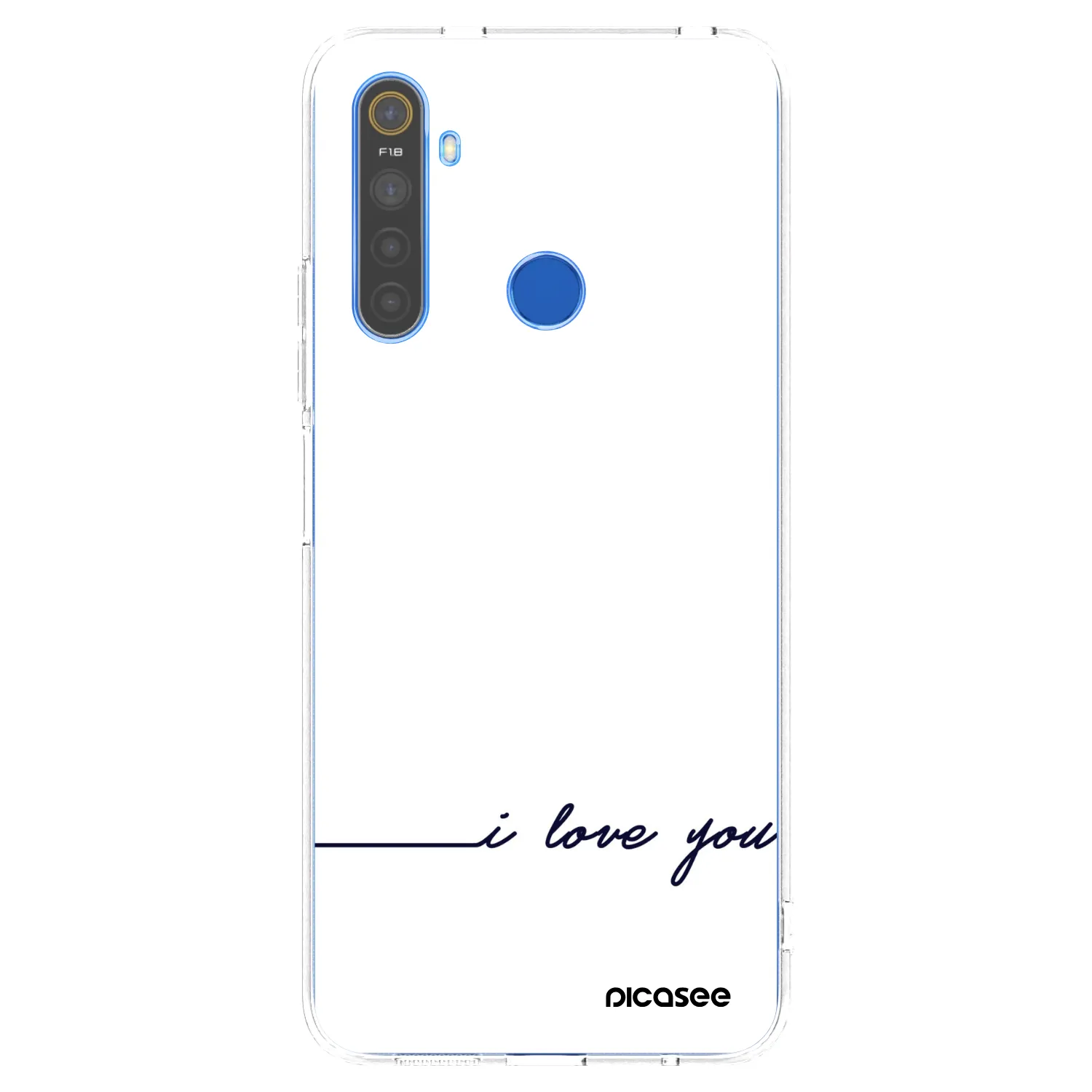 Picasee silikonska prozirna maskica za Realme 5 - I love you