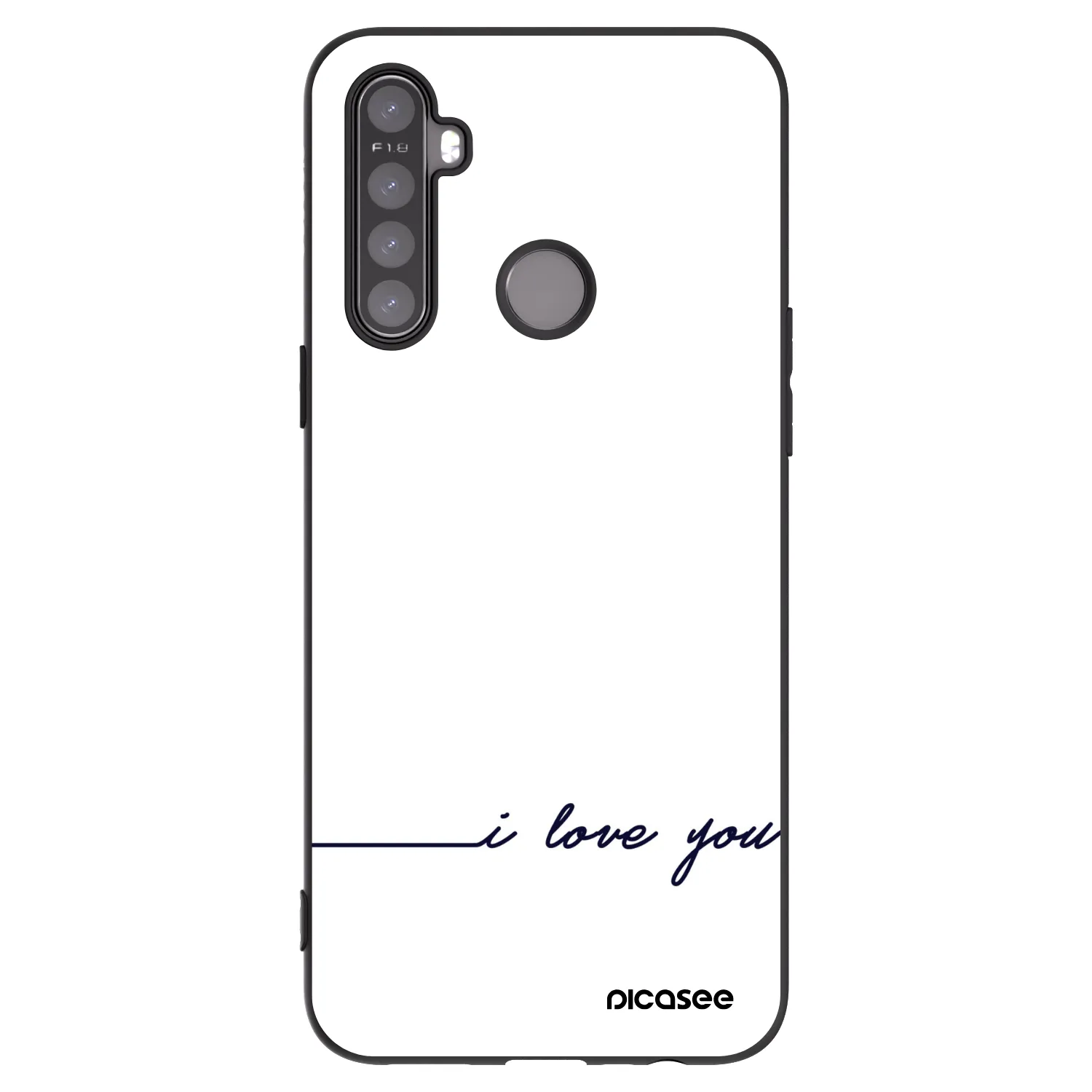 Picasee crna silikonska maskica za Realme 5 - I love you