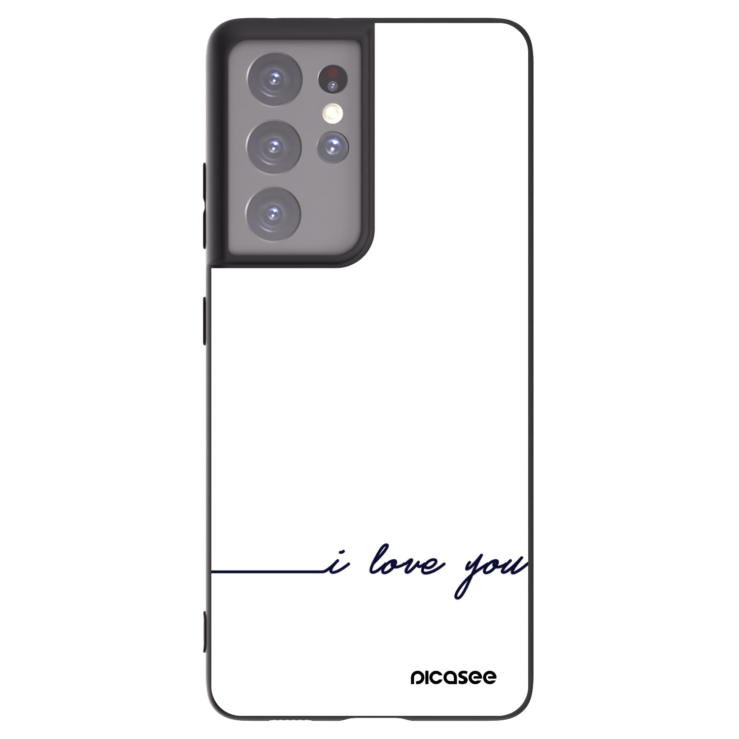 Picasee crna silikonska maskica za Samsung Galaxy S21 Ultra 5G G998B - I love you