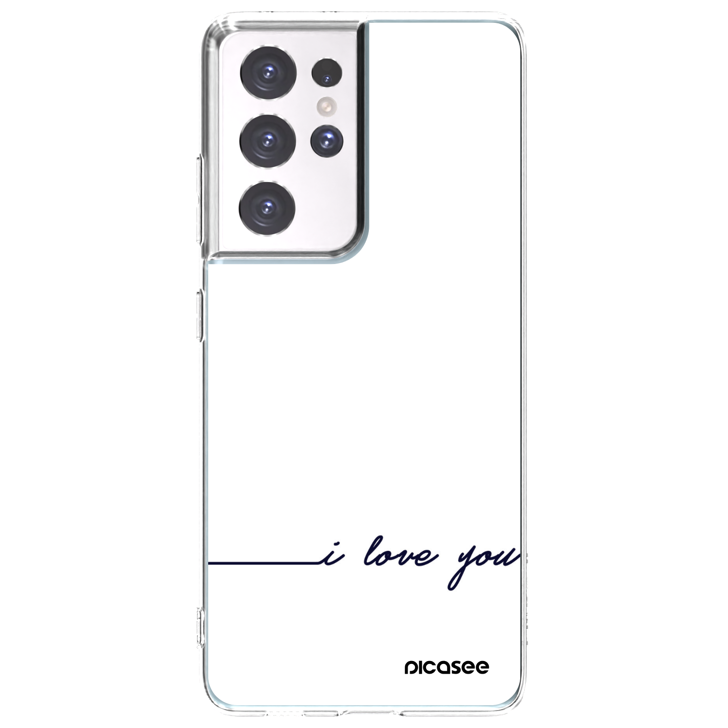 Picasee silikonska prozirna maskica za Samsung Galaxy S21 Ultra 5G G998B - I love you