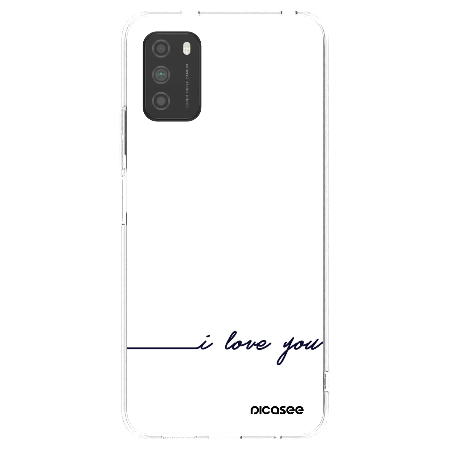 Picasee silikonska prozirna maskica za Xiaomi Poco M3 - I love you