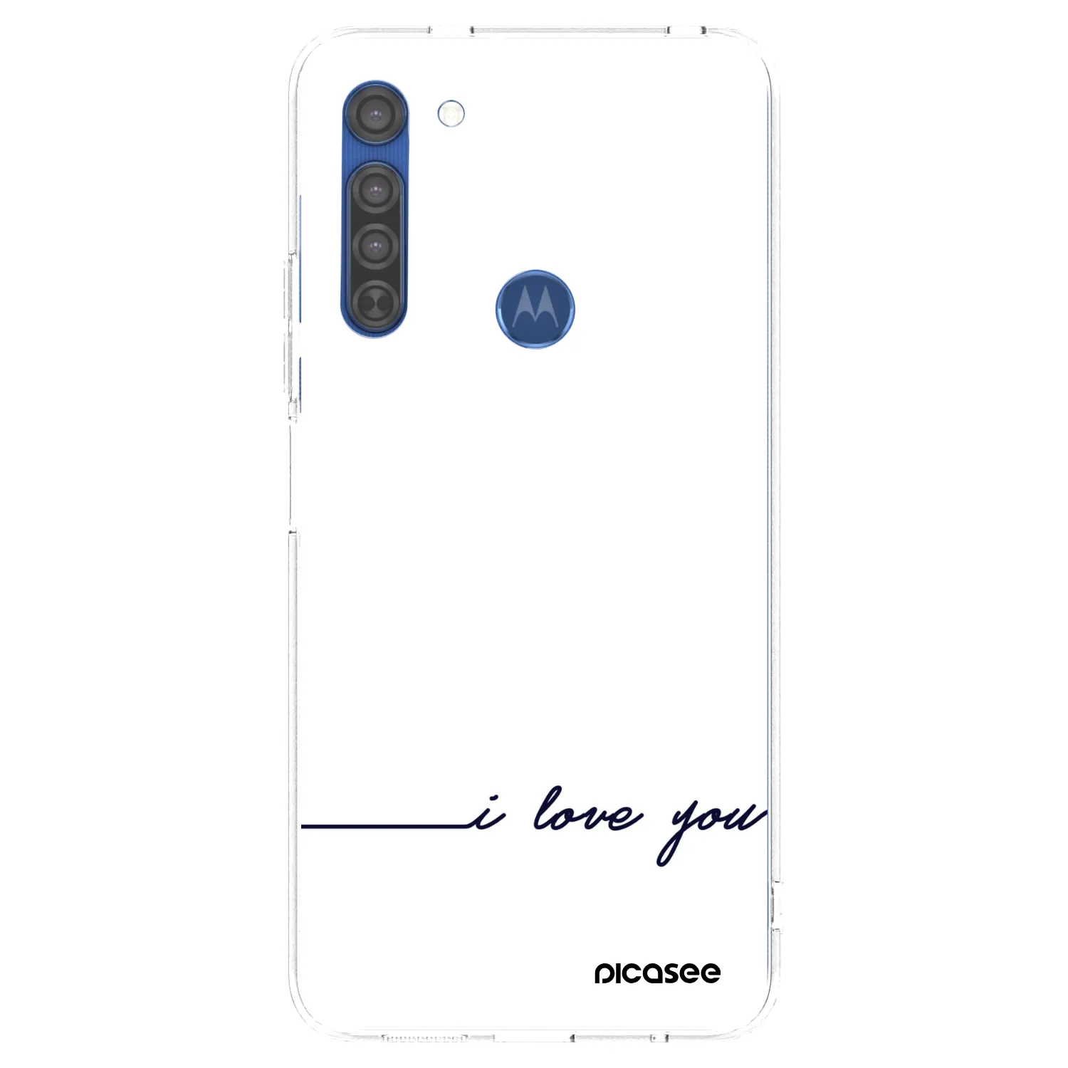 Picasee silikonska prozirna maskica za Motorola Moto G8 - I love you
