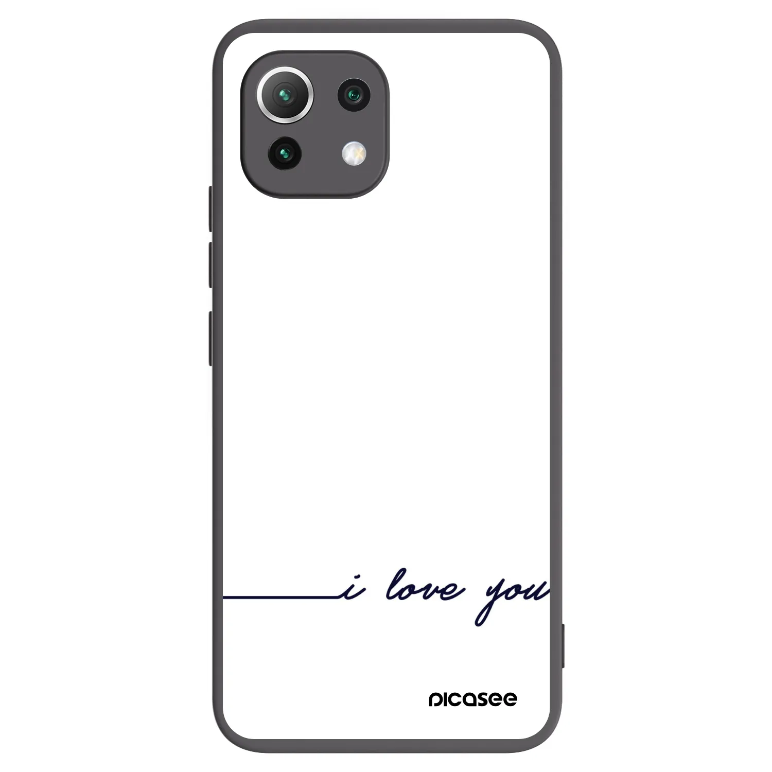 Picasee crna silikonska maskica za Xiaomi Mi 11 Lite - I love you